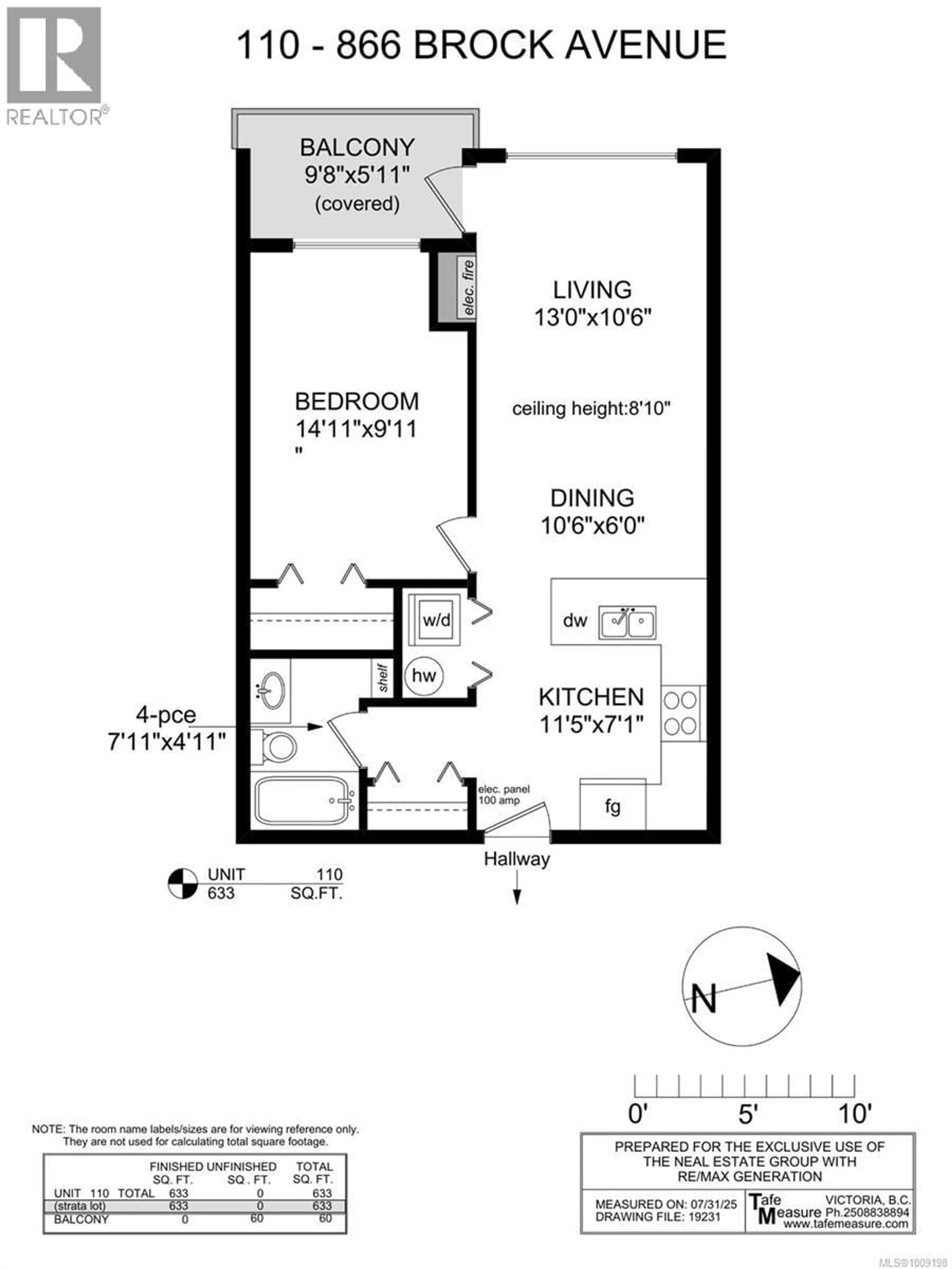 Floor plan for 110 - 866 BROCK AVENUE, Langford British Columbia V9B0H2