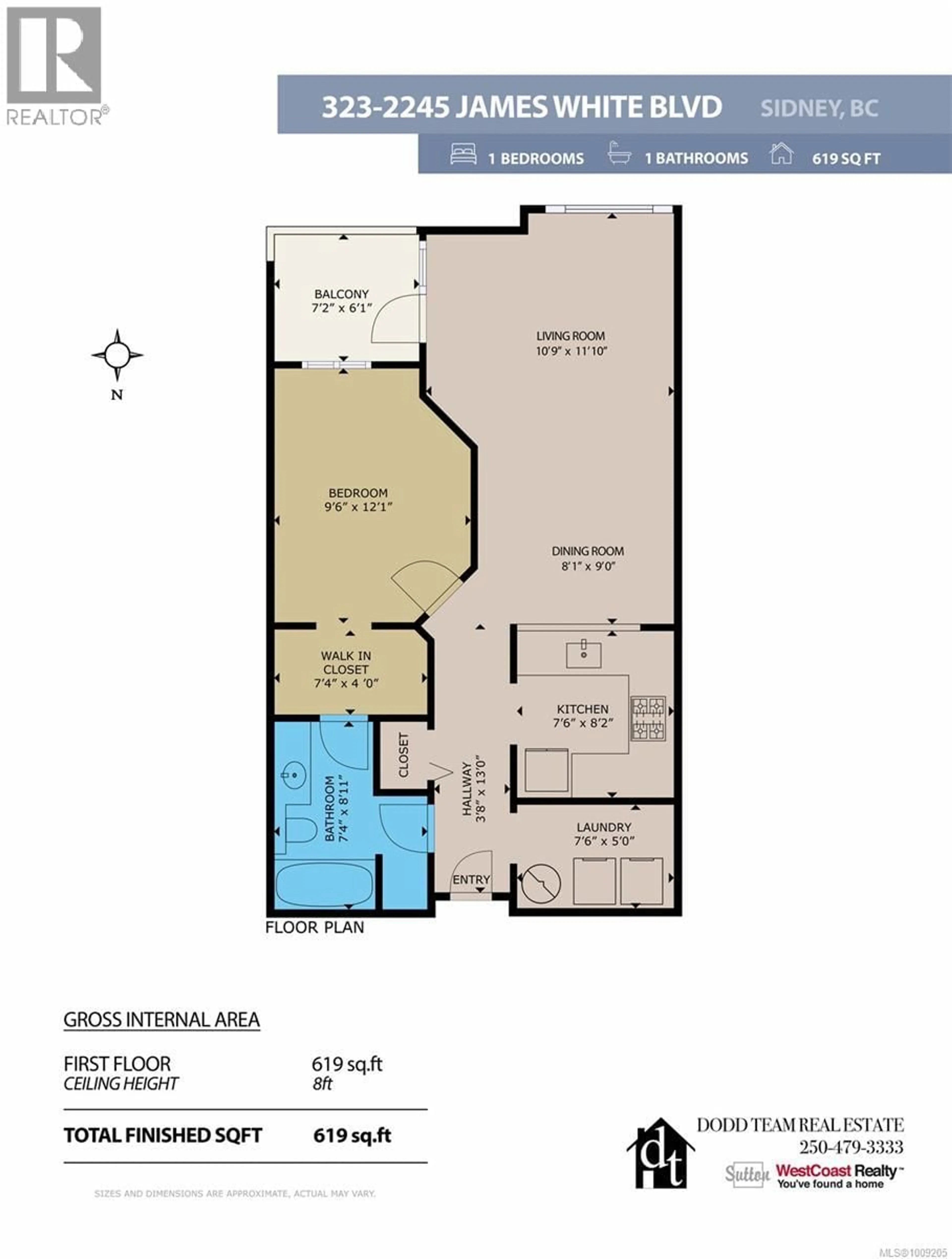 Floor plan for 323 - 2245 JAMES WHITE BOULEVARD, Sidney British Columbia V8L1Z5