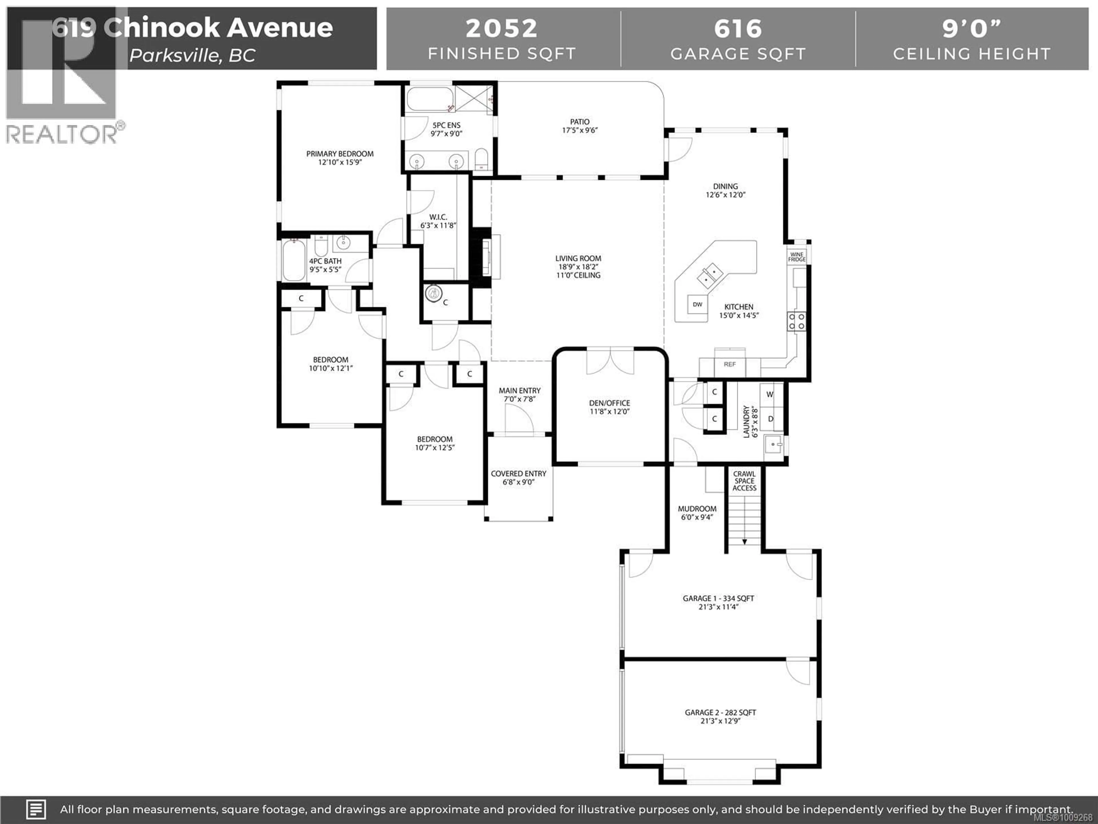 Floor plan for 619 CHINOOK AVENUE, Parksville British Columbia V9P1A5