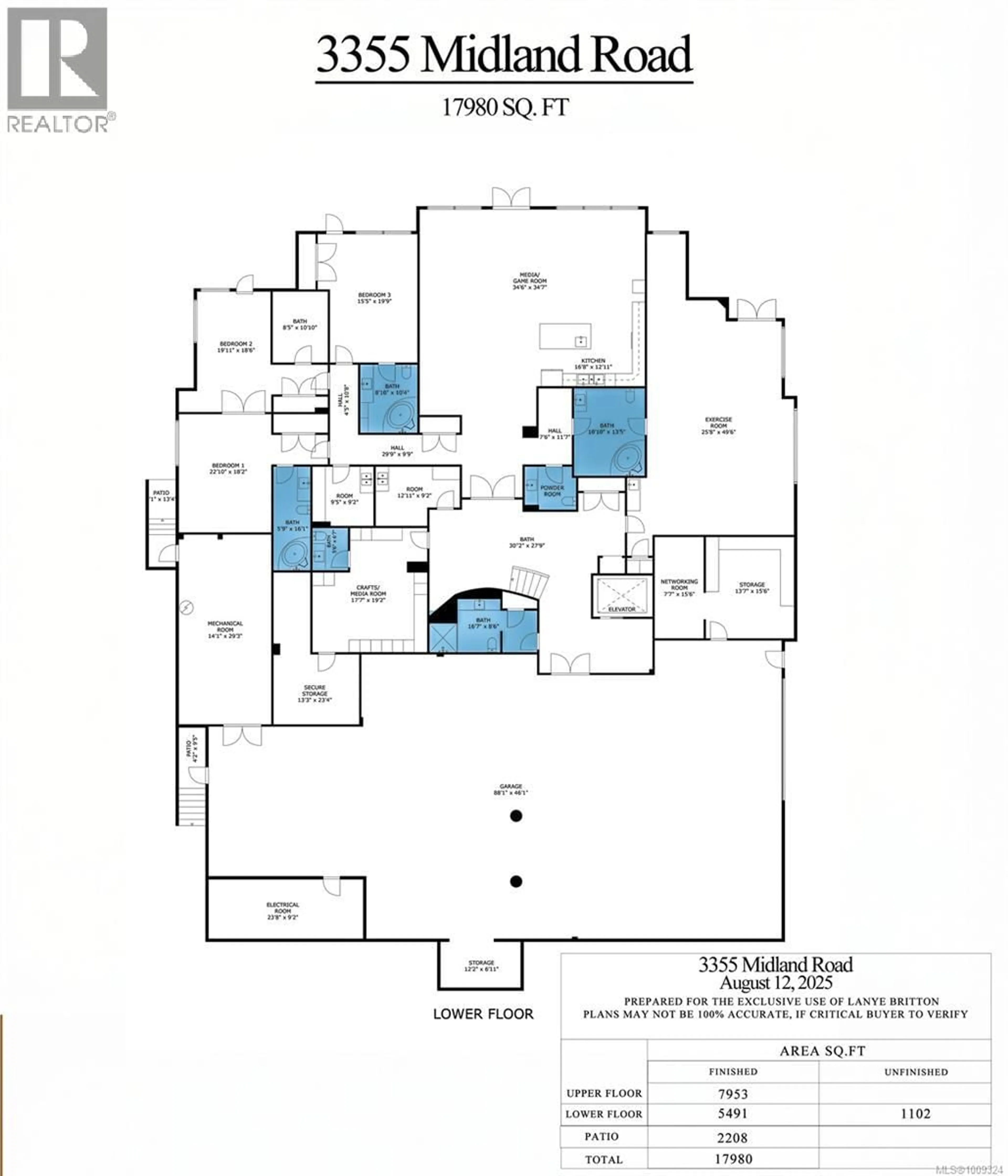 Floor plan for 3355 MIDLAND ROAD, Oak Bay British Columbia V8R6G7