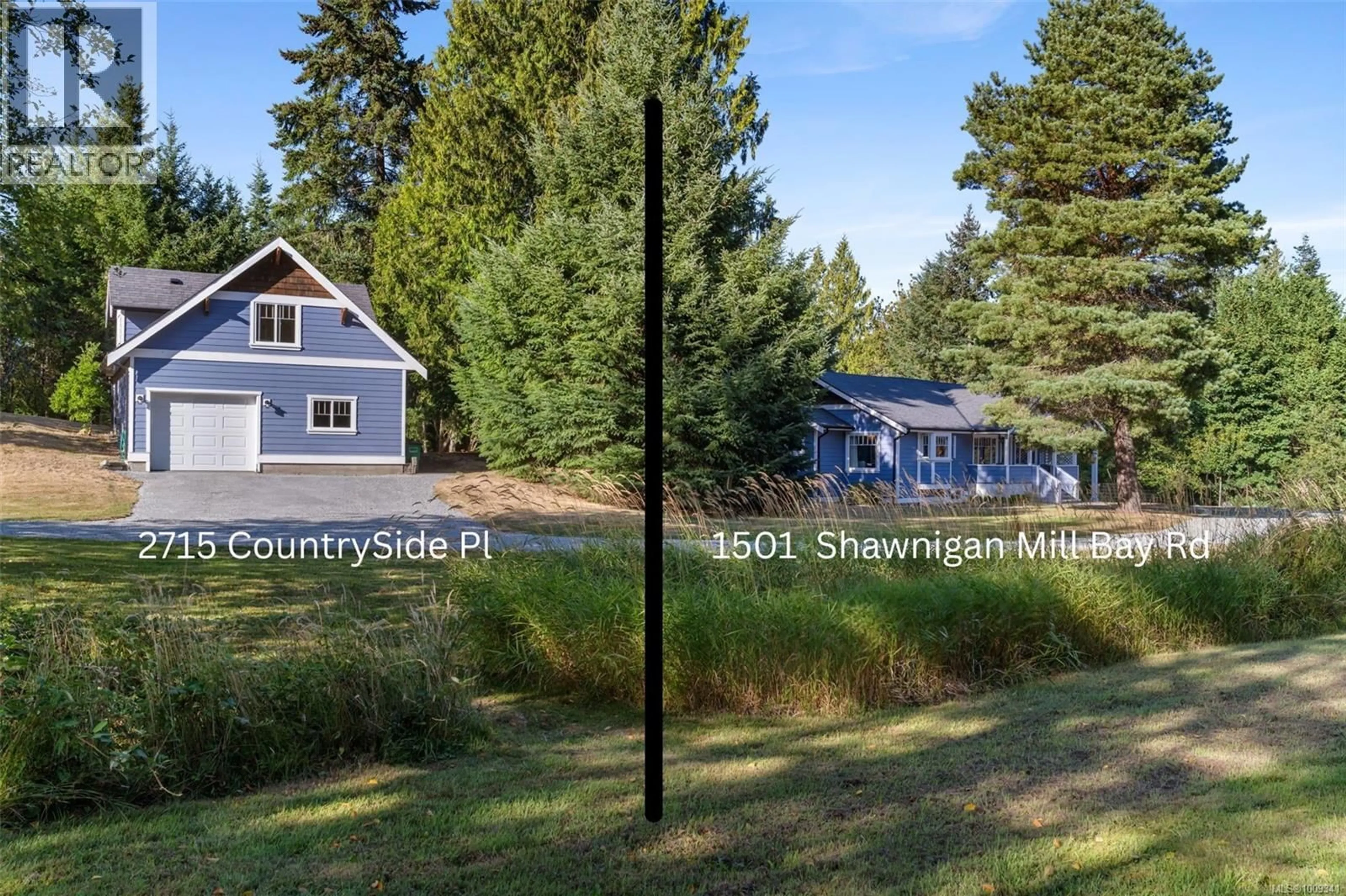 A pic from outside/outdoor area/front of a property/back of a property/a pic from drone, water/lake/river/ocean view for 2715 COUNTRYSIDE PLACE, Shawnigan Lake British Columbia V0R2W2