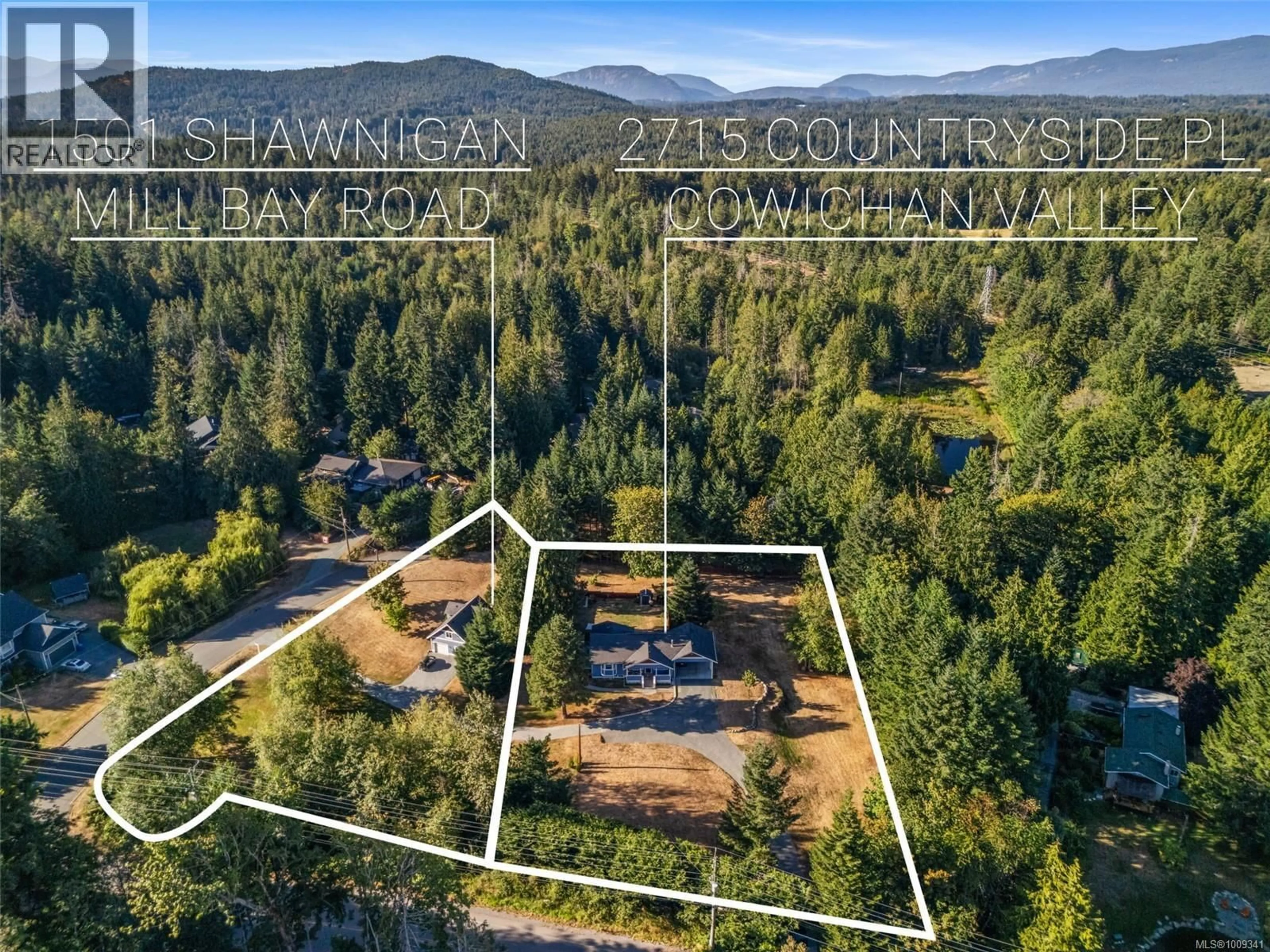 A pic from outside/outdoor area/front of a property/back of a property/a pic from drone, forest/trees view for 2715 COUNTRYSIDE PLACE, Shawnigan Lake British Columbia V0R2W2