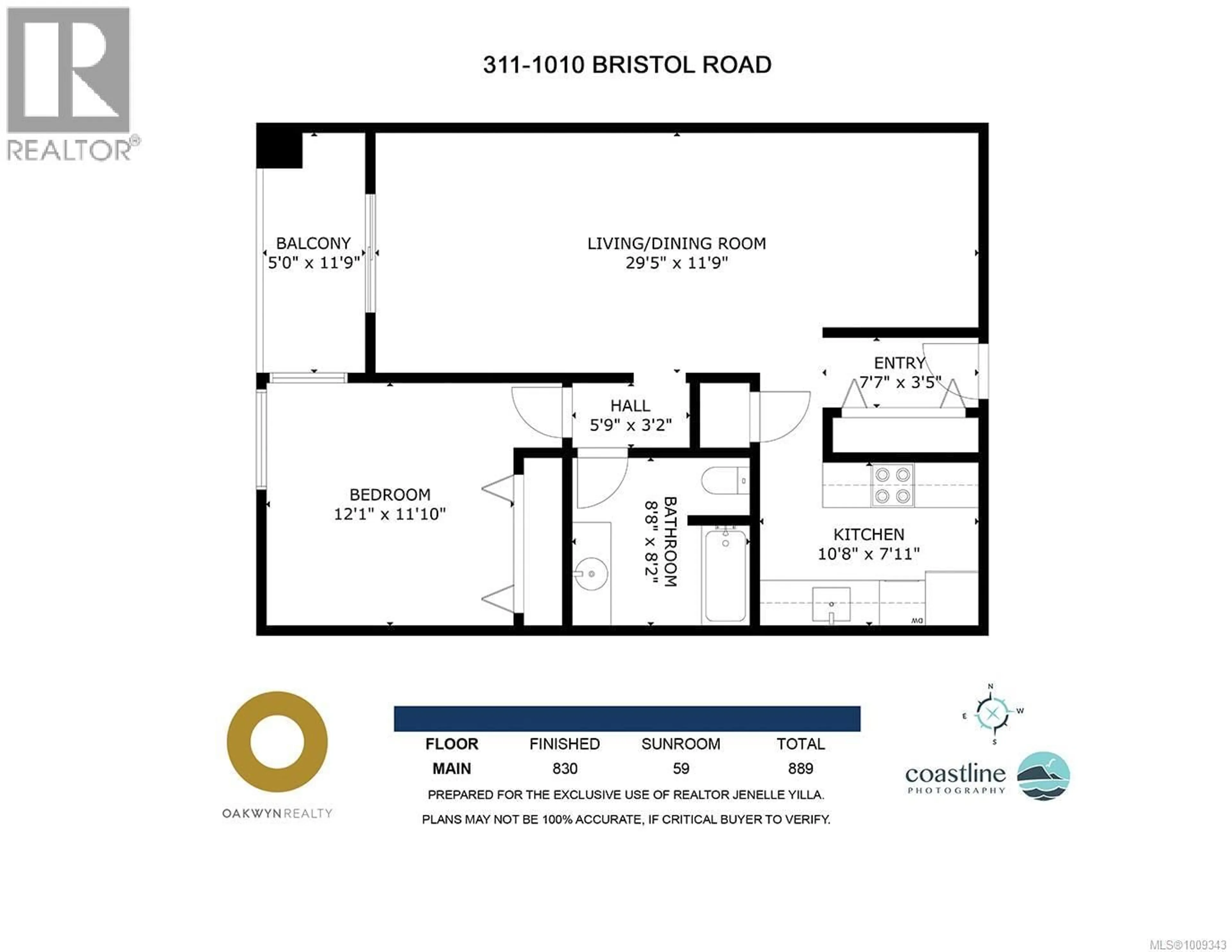 Floor plan for 311 - 1010 BRISTOL ROAD, Saanich British Columbia V8X4R8