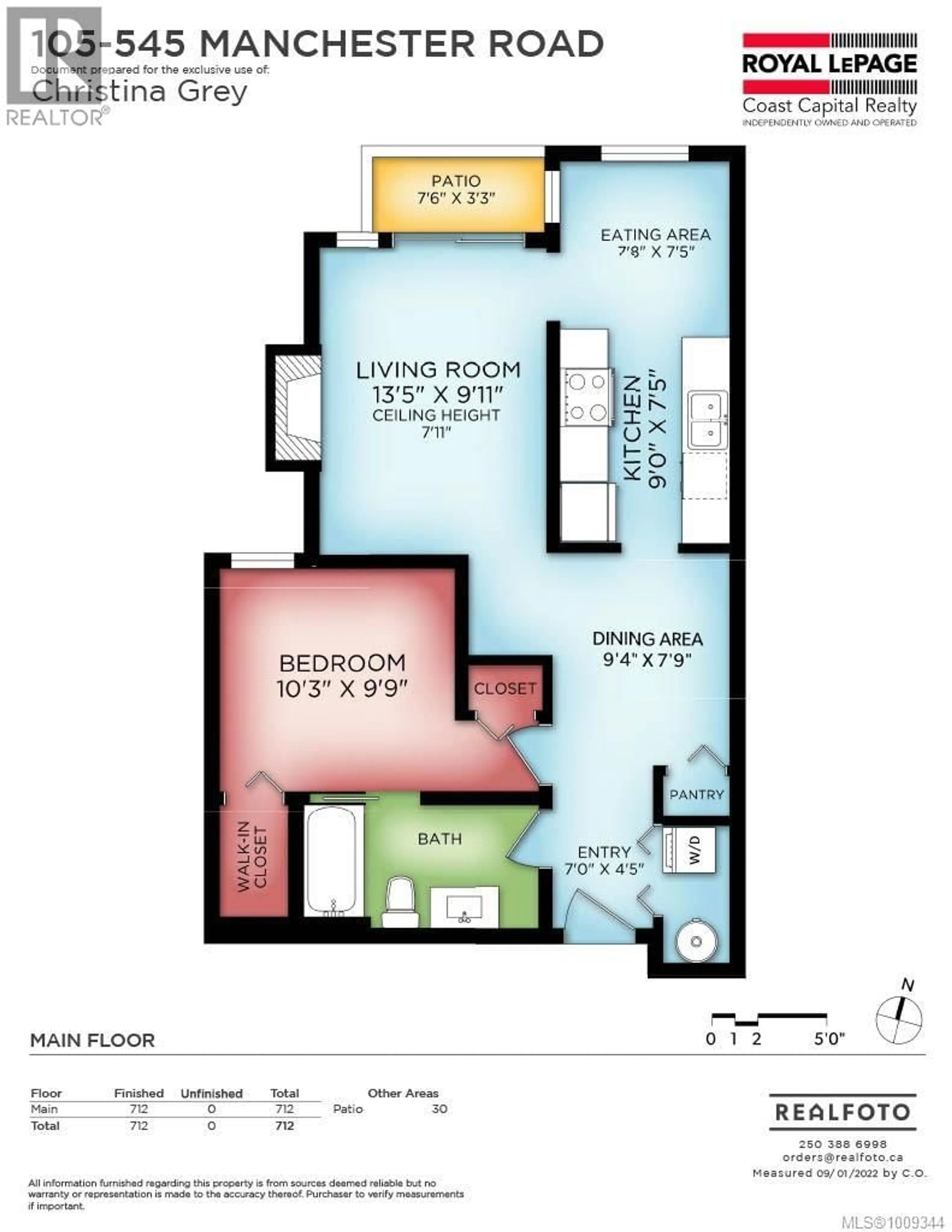 Floor plan for 105 - 545 MANCHESTER ROAD, Victoria British Columbia V8T5H6