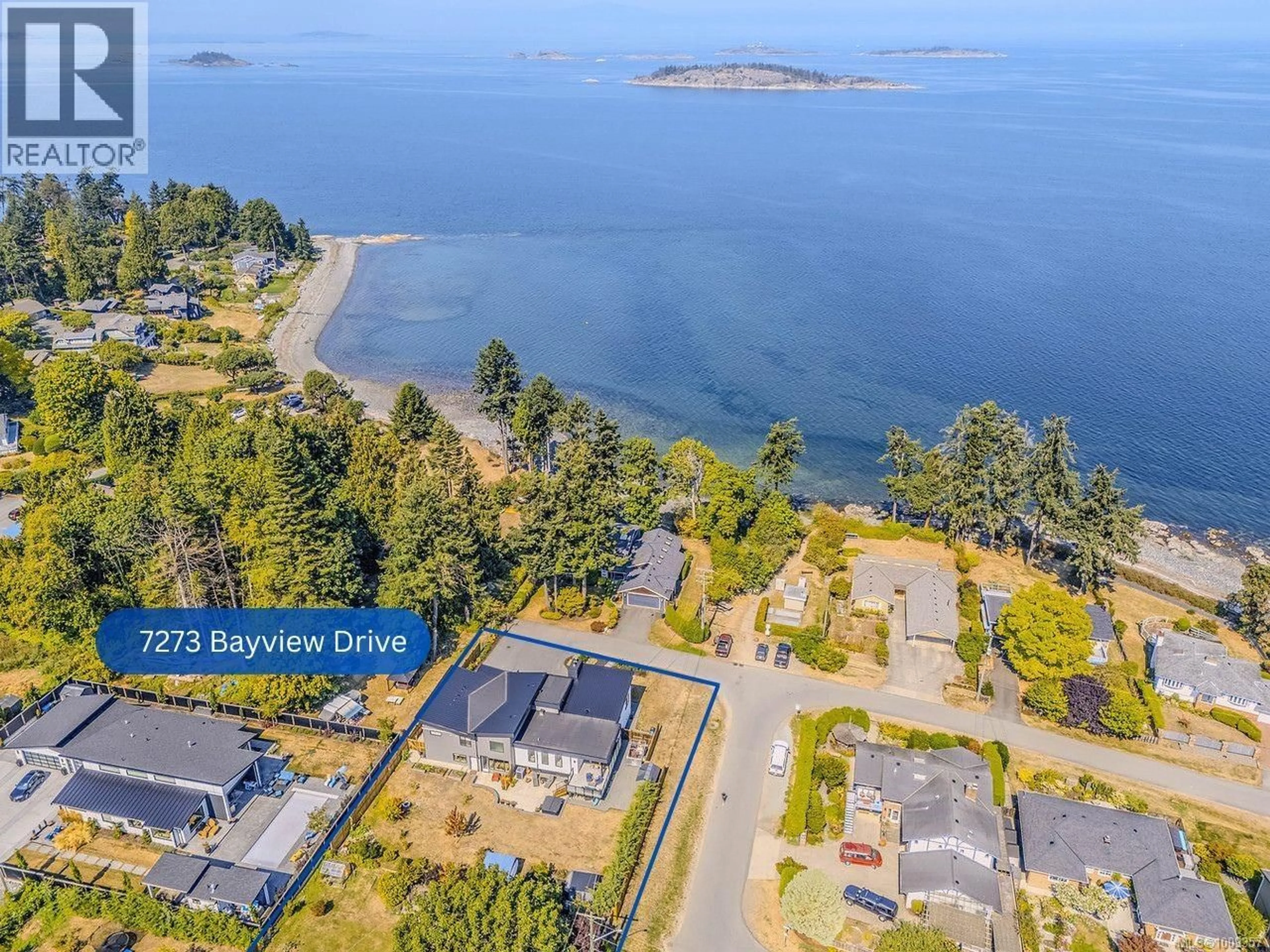 A pic from outside/outdoor area/front of a property/back of a property/a pic from drone, water/lake/river/ocean view for 7273 BAYVIEW ROAD, Lantzville British Columbia V0R2H0