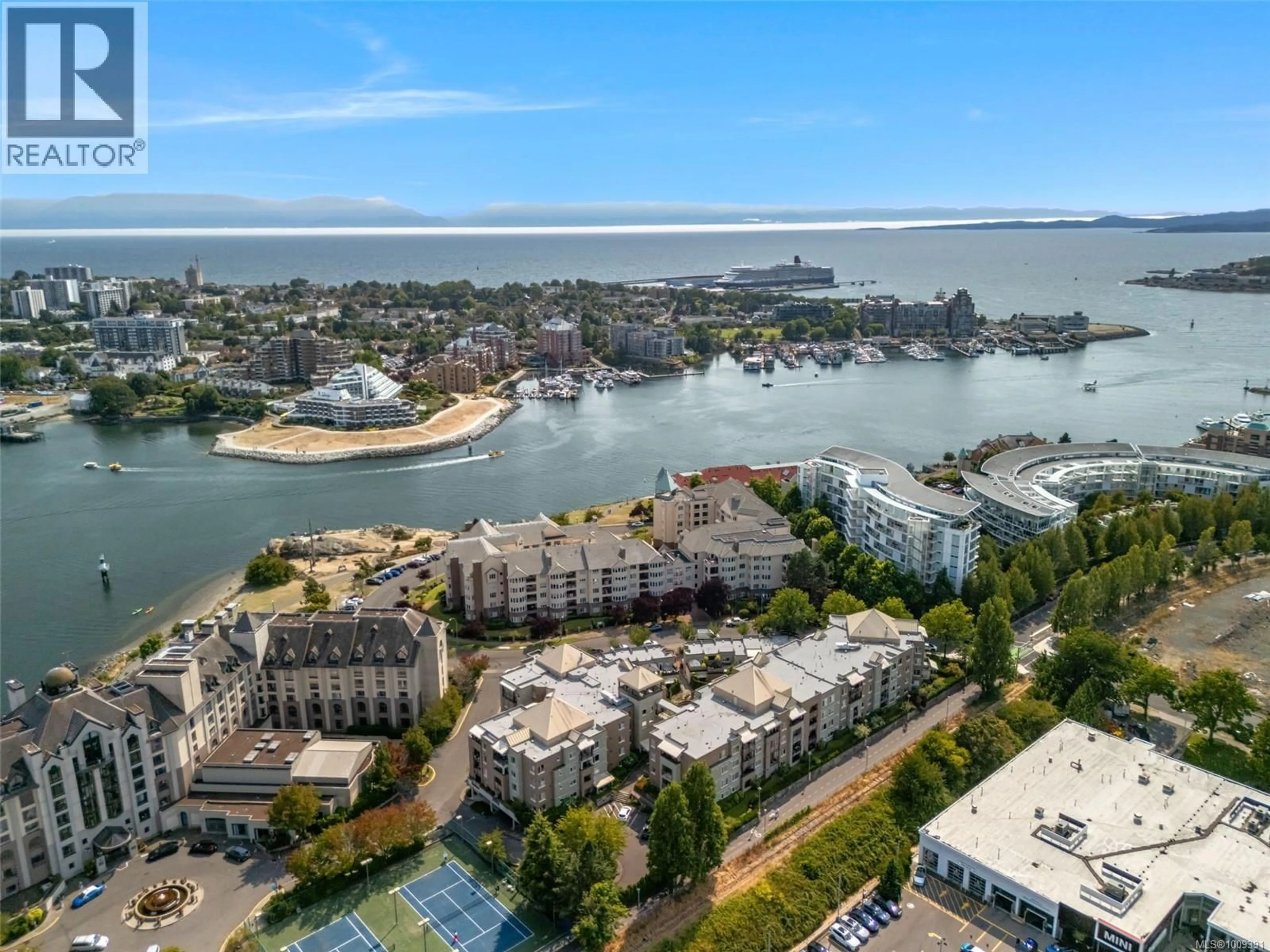 A pic from outside/outdoor area/front of a property/back of a property/a pic from drone, water/lake/river/ocean view for 111 - 27 SONGHEES ROAD, Victoria British Columbia V9A7M6