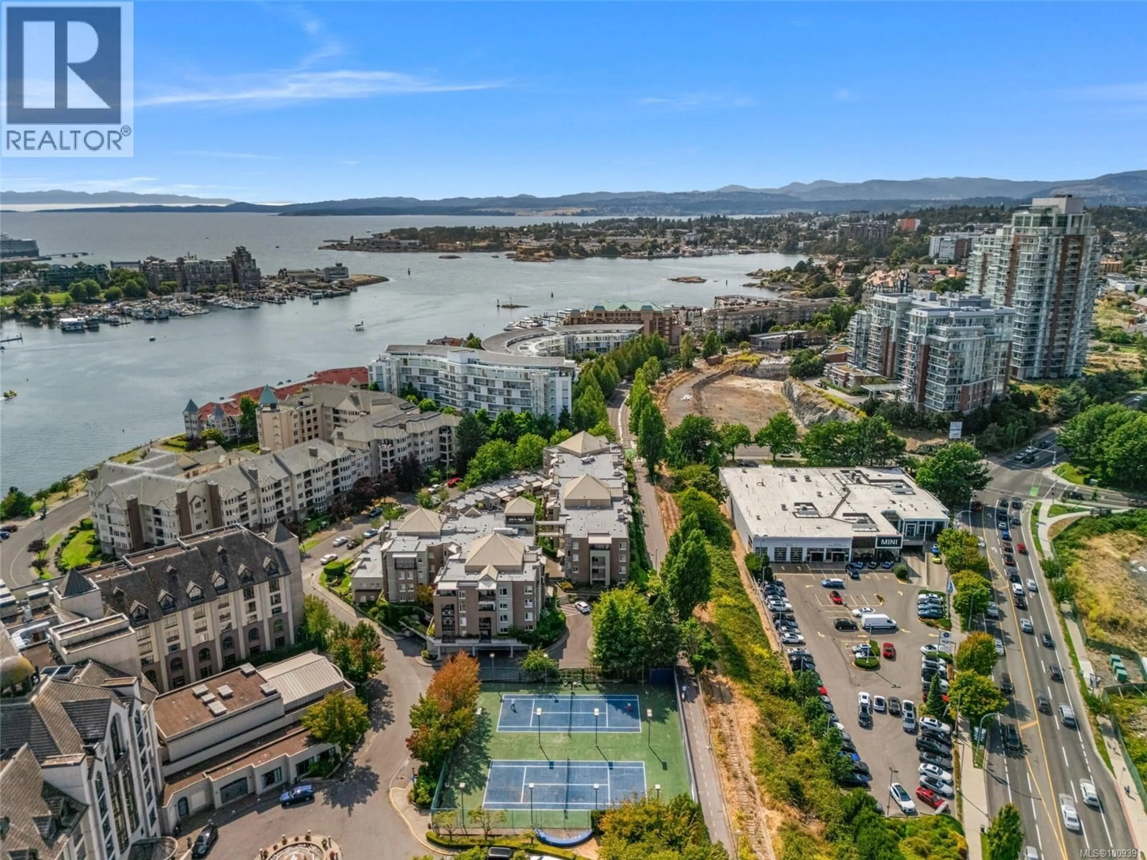 A pic from outside/outdoor area/front of a property/back of a property/a pic from drone, water/lake/river/ocean view for 111 - 27 SONGHEES ROAD, Victoria British Columbia V9A7M6
