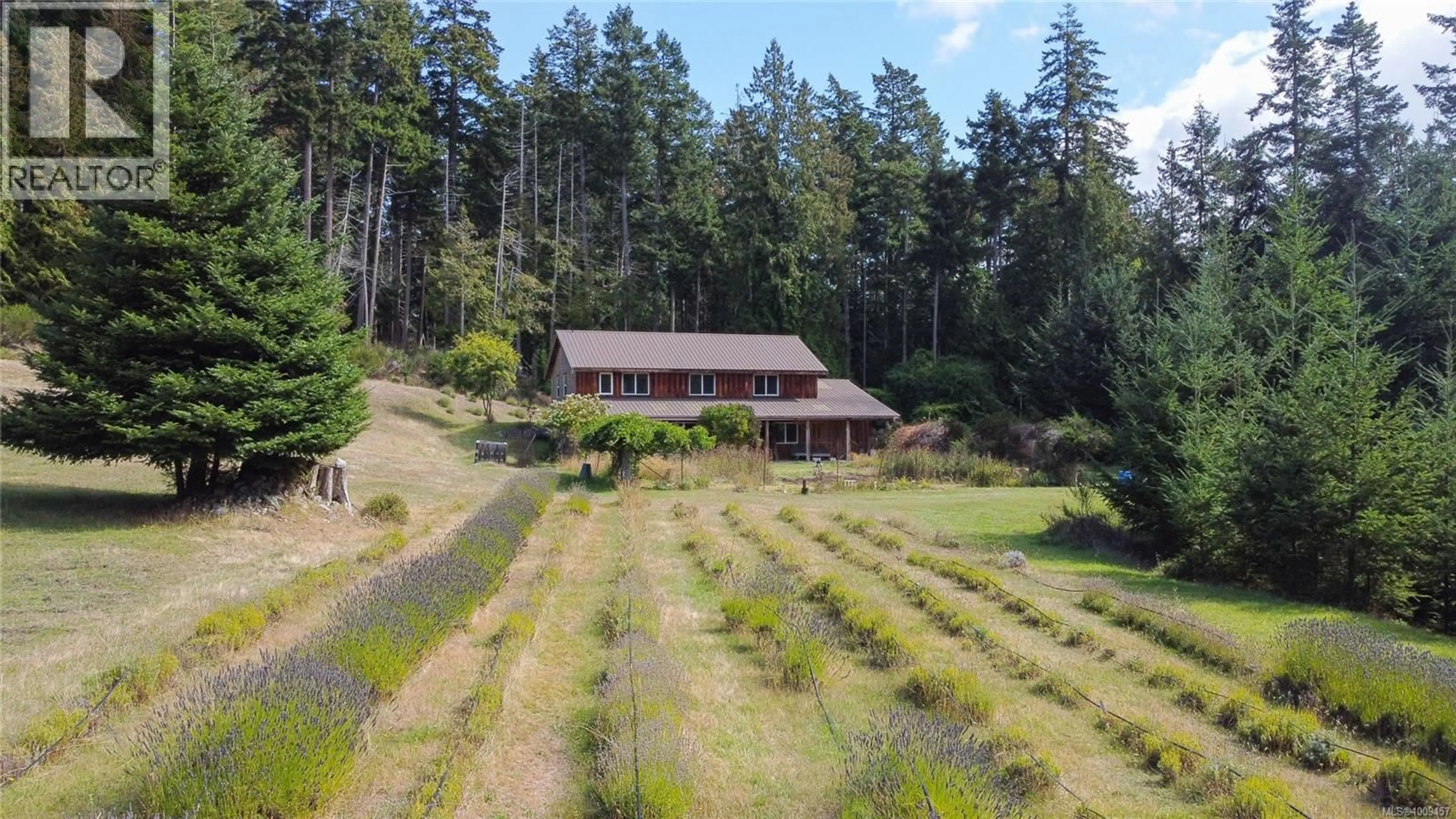 A pic from outside/outdoor area/front of a property/back of a property/a pic from drone, forest/trees view for 415 CAMPBELL BAY ROAD, Mayne Island British Columbia V0N2J0