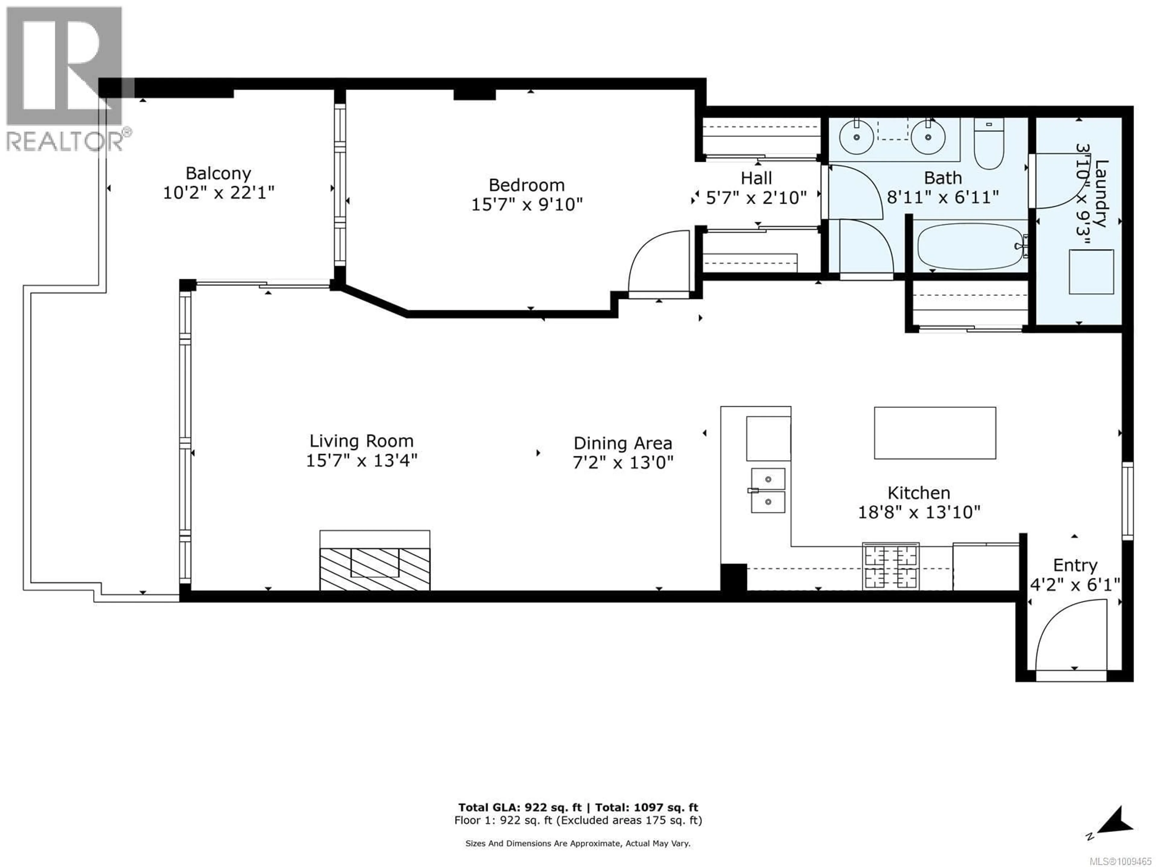 Floor plan for 209 - 38 FRONT STREET, Nanaimo British Columbia V9R0B8