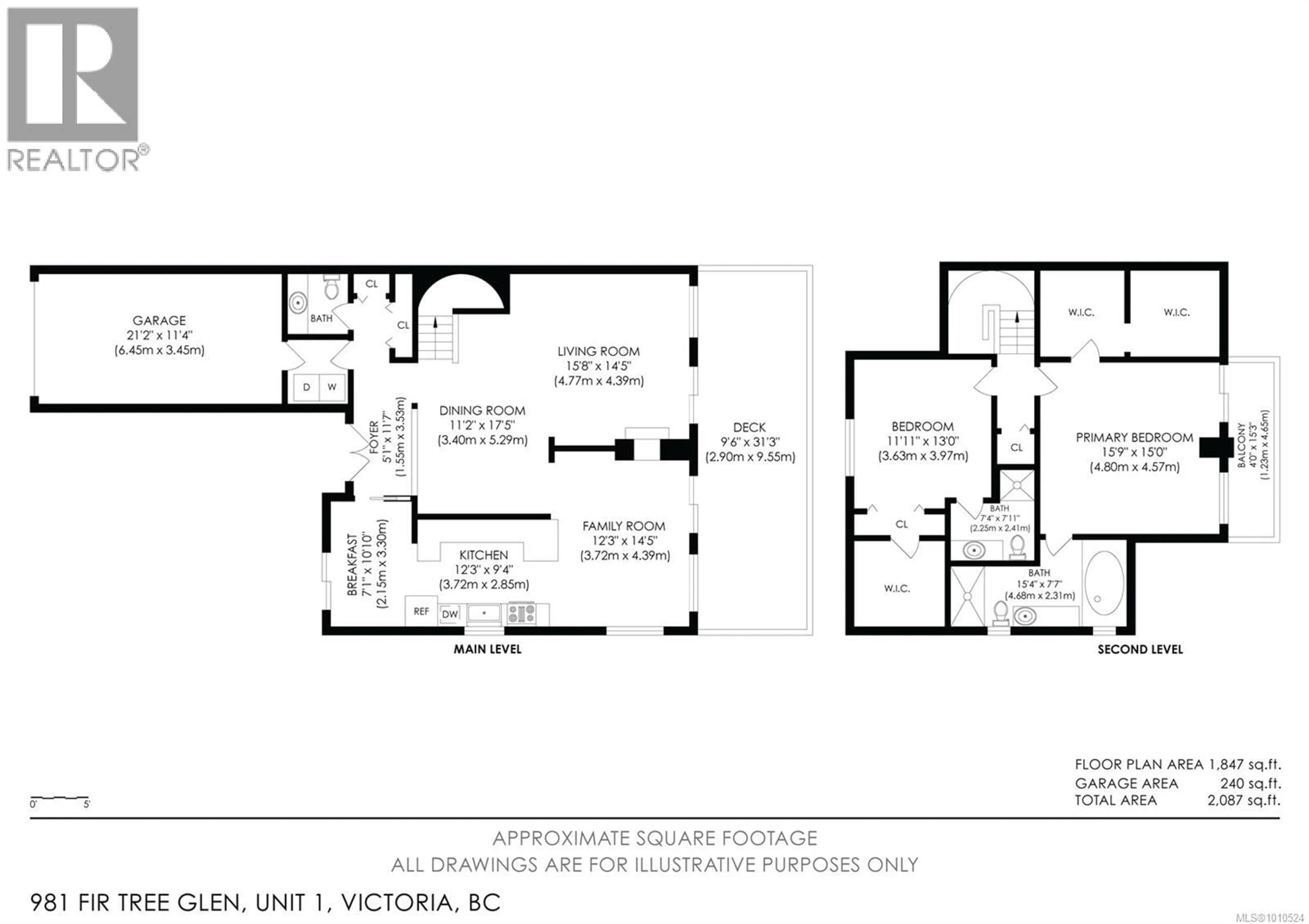 Floor plan for 1 - 981 FIR TREE GLEN, Saanich British Columbia V8X5B8