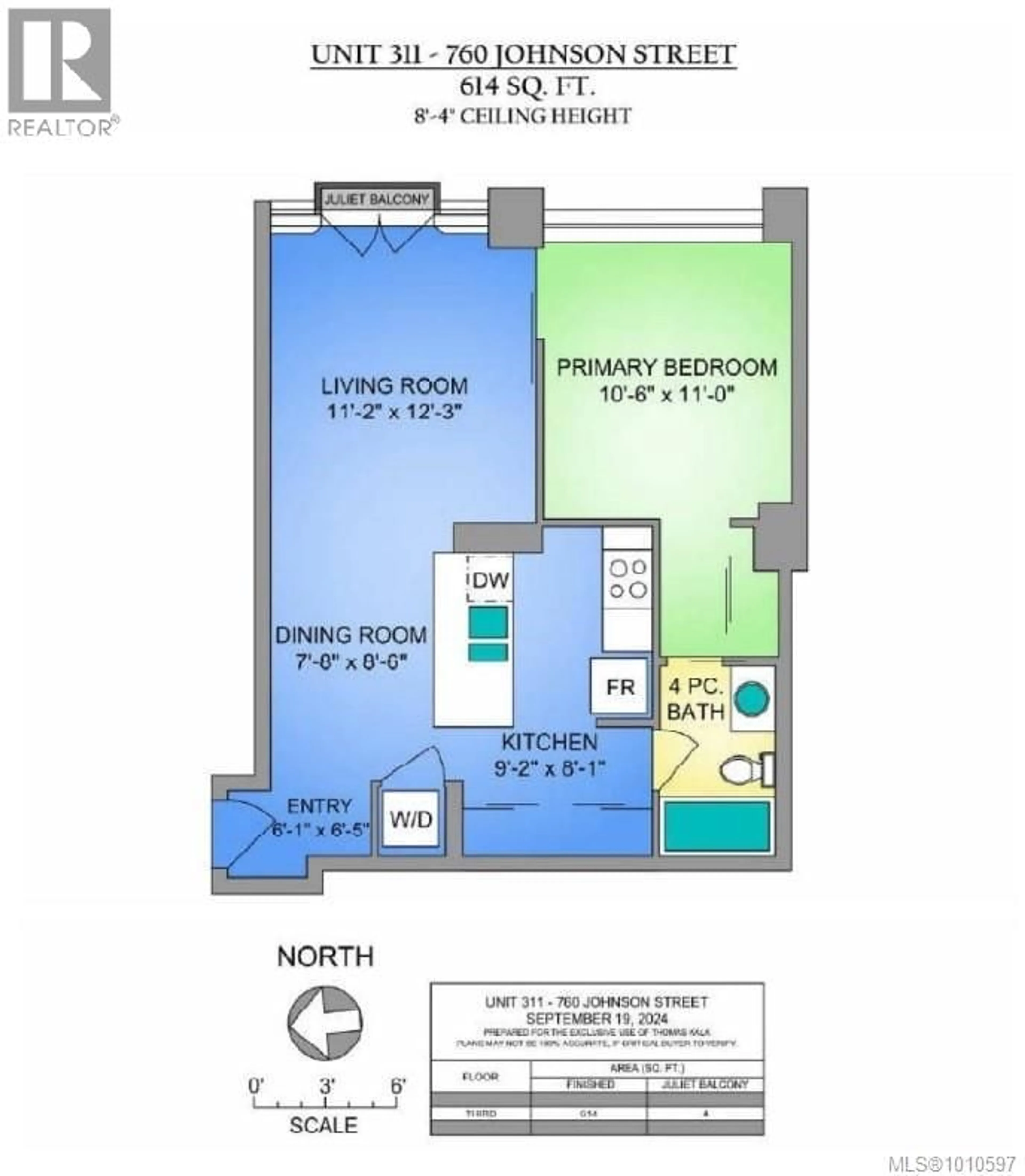 Floor plan for 311 - 760 JOHNSON STREET, Victoria British Columbia V8W1N1