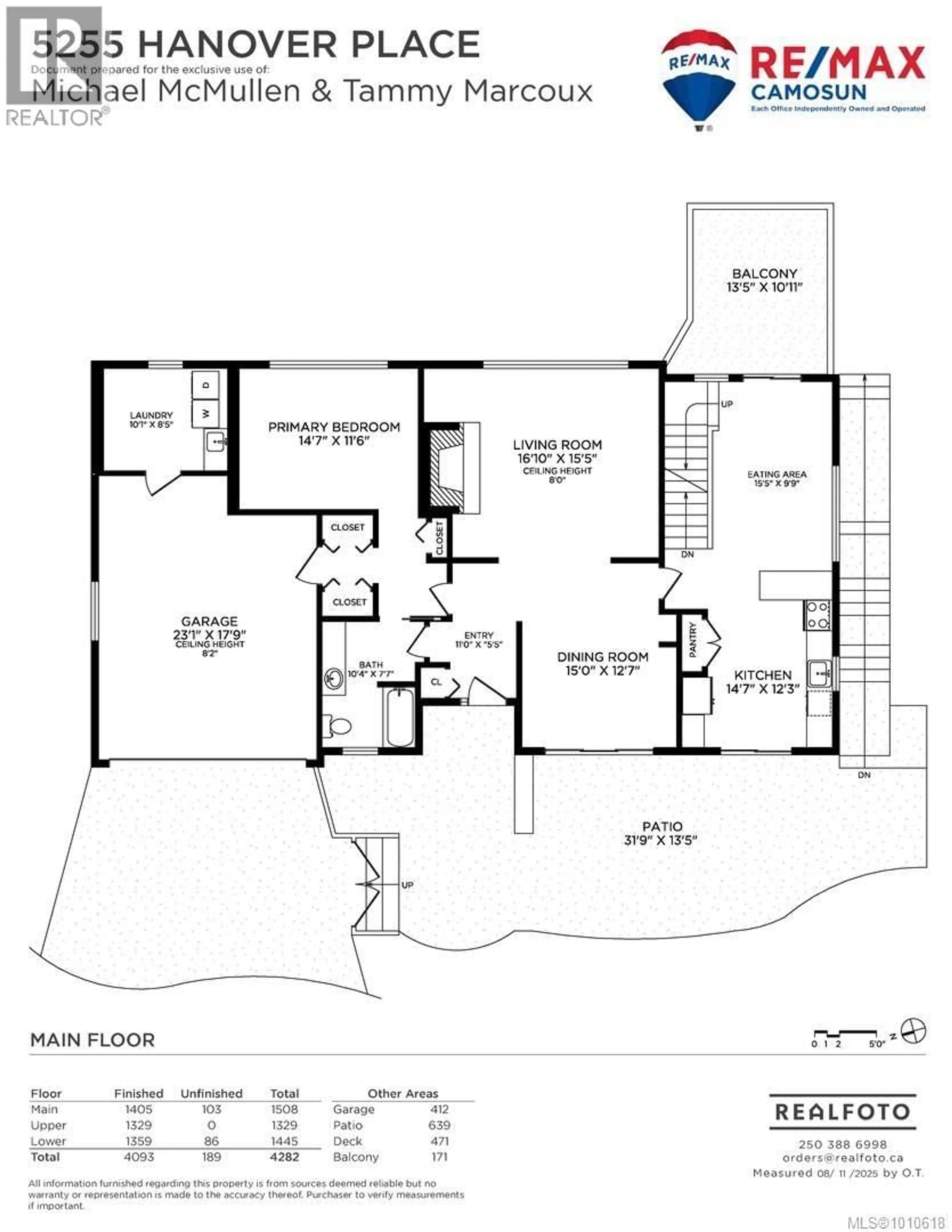 Floor plan for 5255 HANOVER PLACE, Saanich British Columbia V8Y2C7