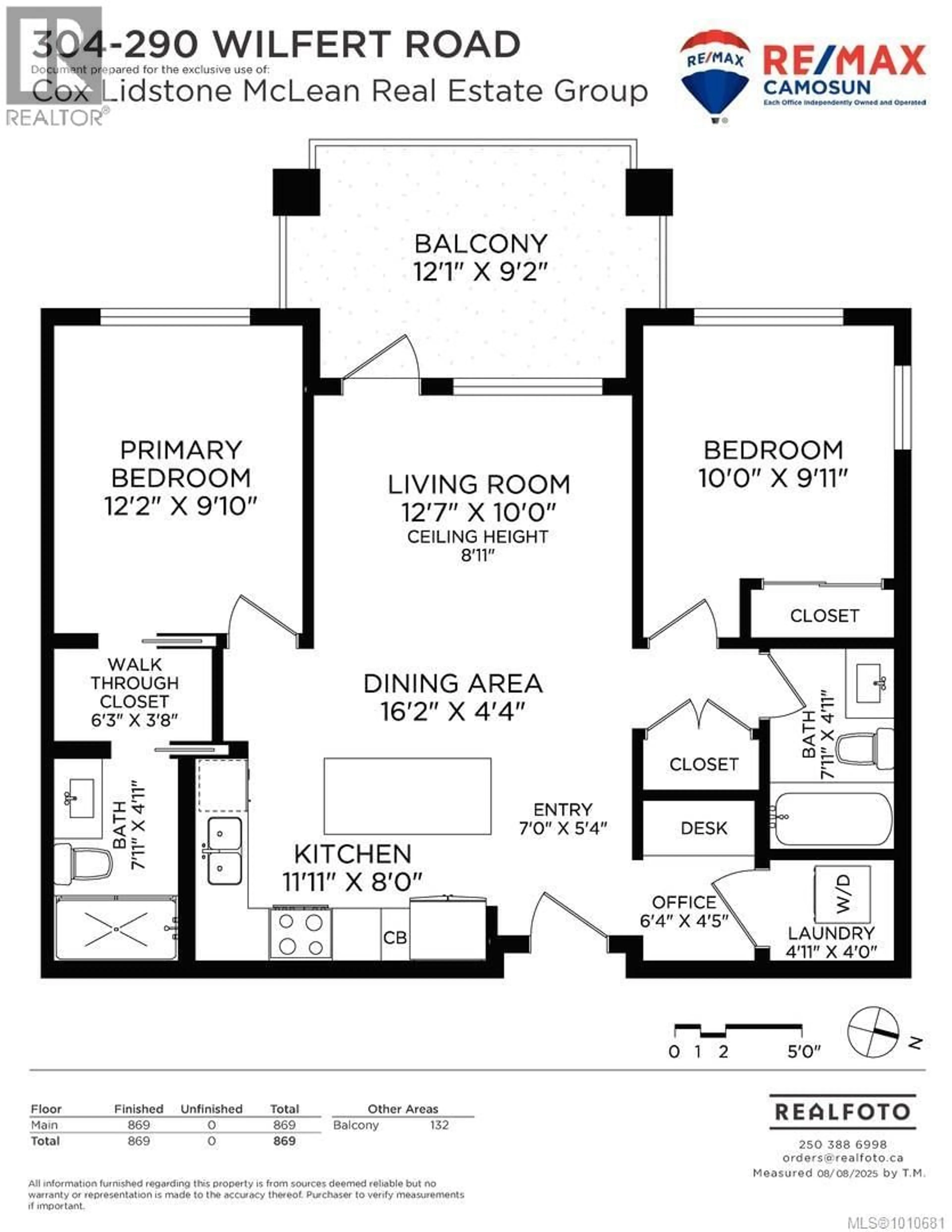 Floor plan for 304 - 290 WILFERT ROAD, View Royal British Columbia V9C0H6