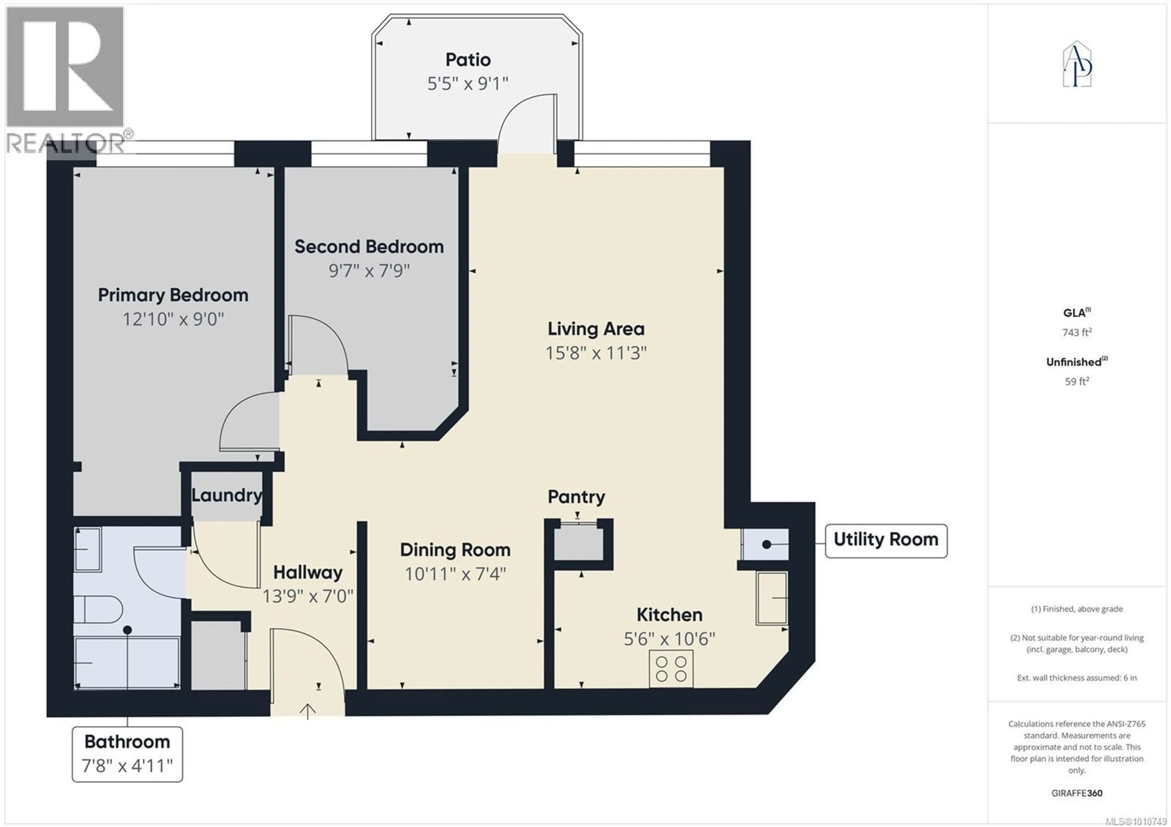 Floor plan for 102 - 1028 BALMORAL ROAD, Victoria British Columbia V8T1A8