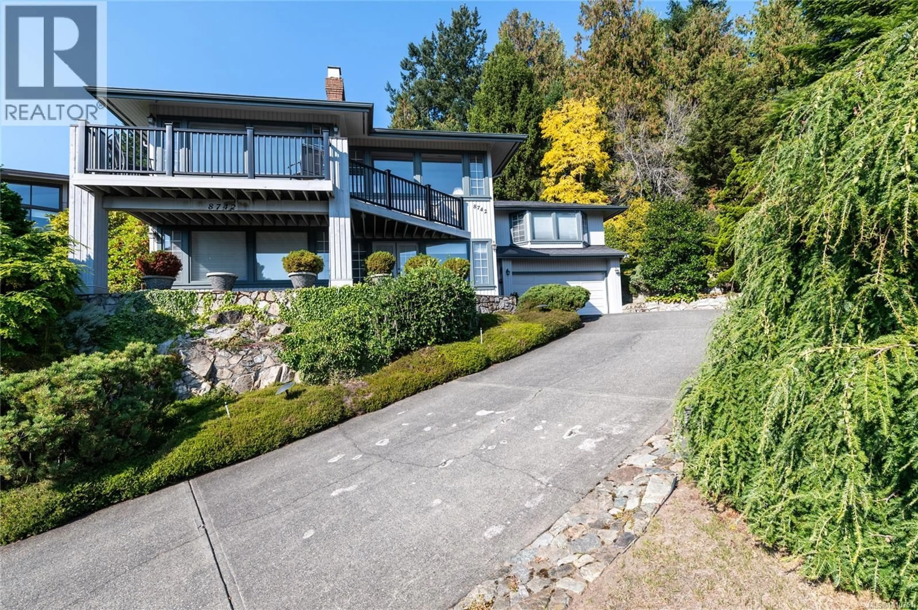 A pic from outside/outdoor area/front of a property/back of a property/a pic from drone, street for 8742 PENDER PARK DRIVE, North Saanich British Columbia V8L3Z5
