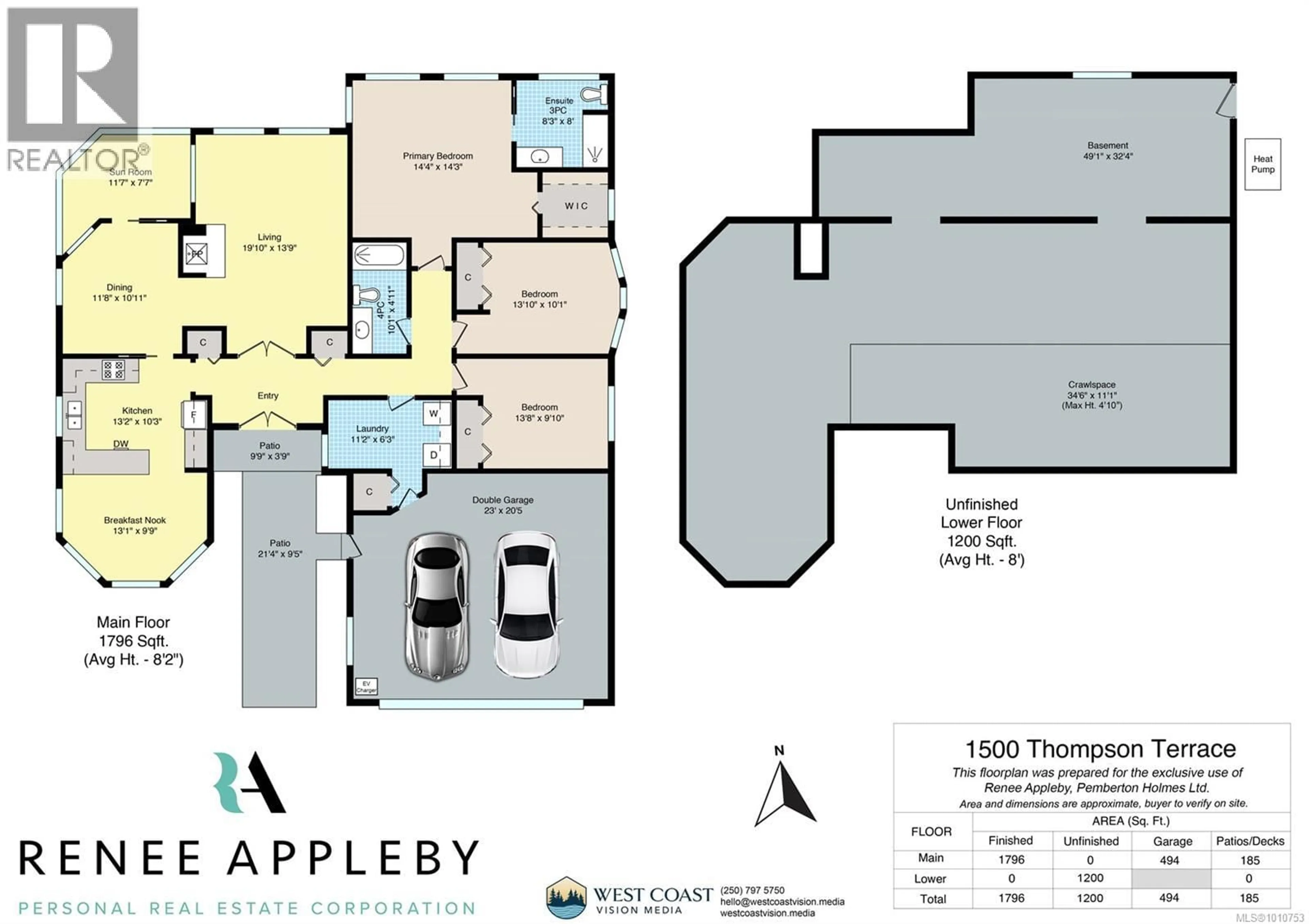 Floor plan for 1500 THOMSON TERRACE, Duncan British Columbia V9L5P9
