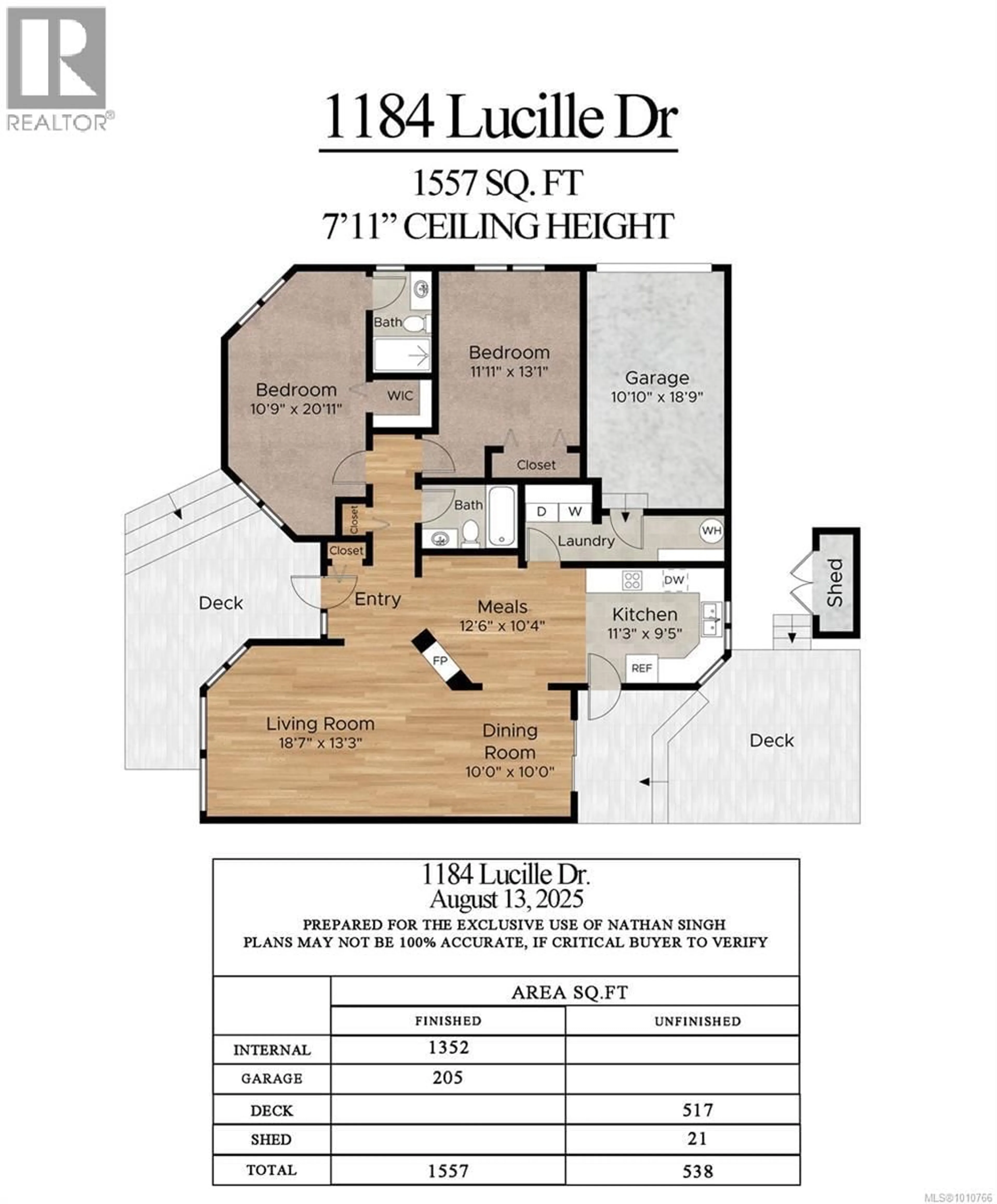 Floor plan for 1184 LUCILLE DRIVE, Central Saanich British Columbia V8M1H6