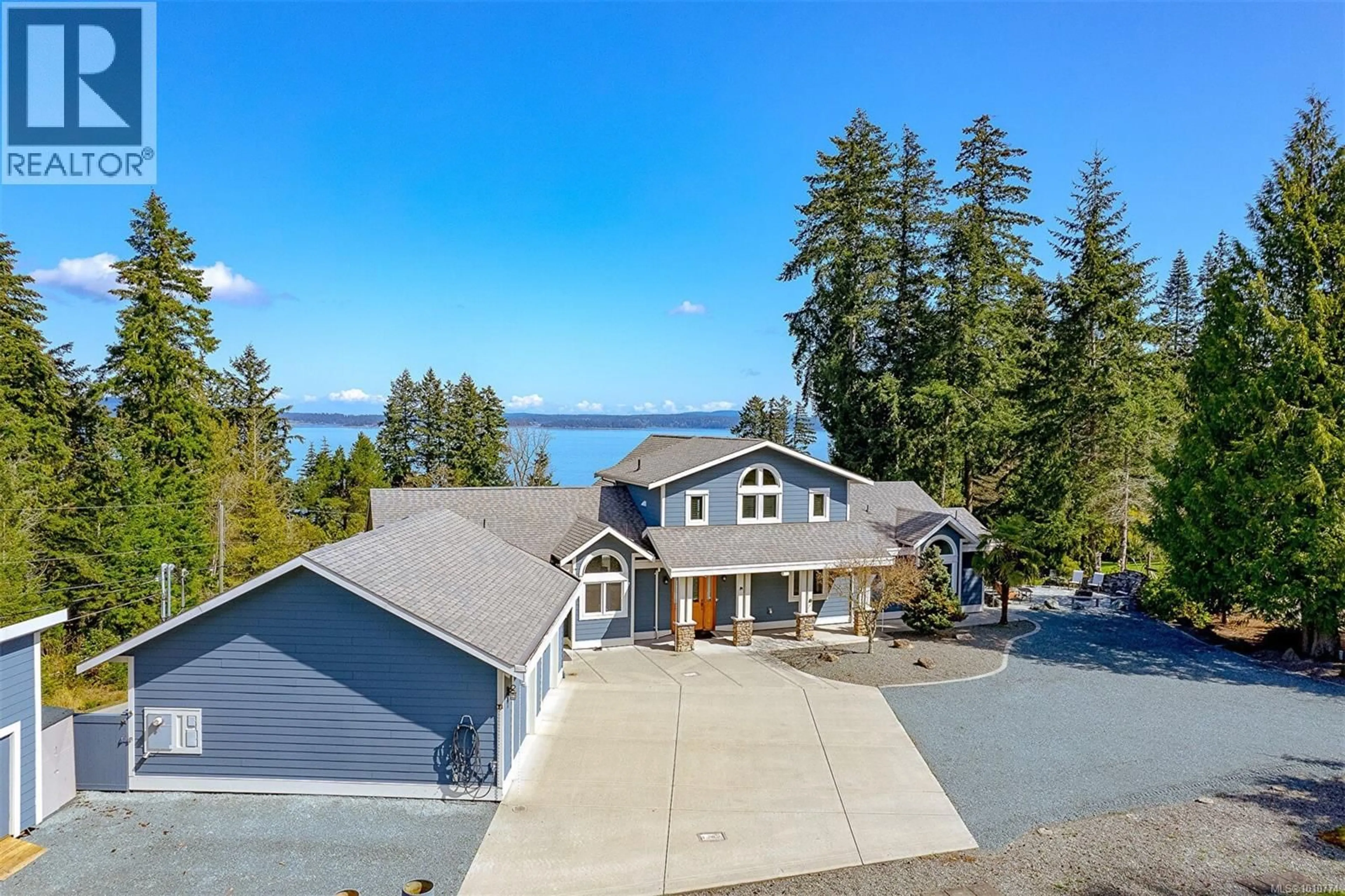 A pic from outside/outdoor area/front of a property/back of a property/a pic from drone, water/lake/river/ocean view for 10801 GUILBRIDE DRIVE, Saltair British Columbia V9G2B3