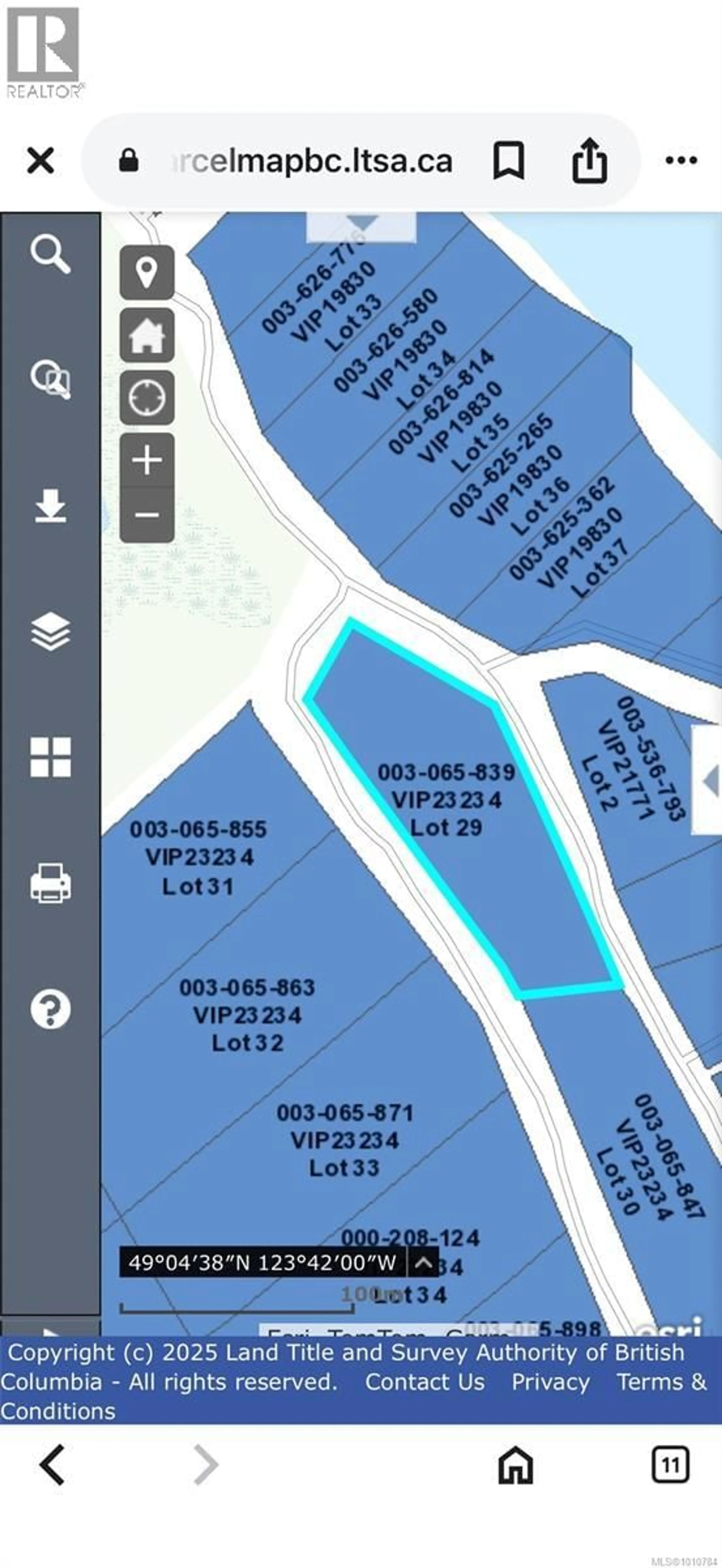 Picture of a map for Lt 29 RUXTON ROAD, Ruxton Island British Columbia V0R1X7
