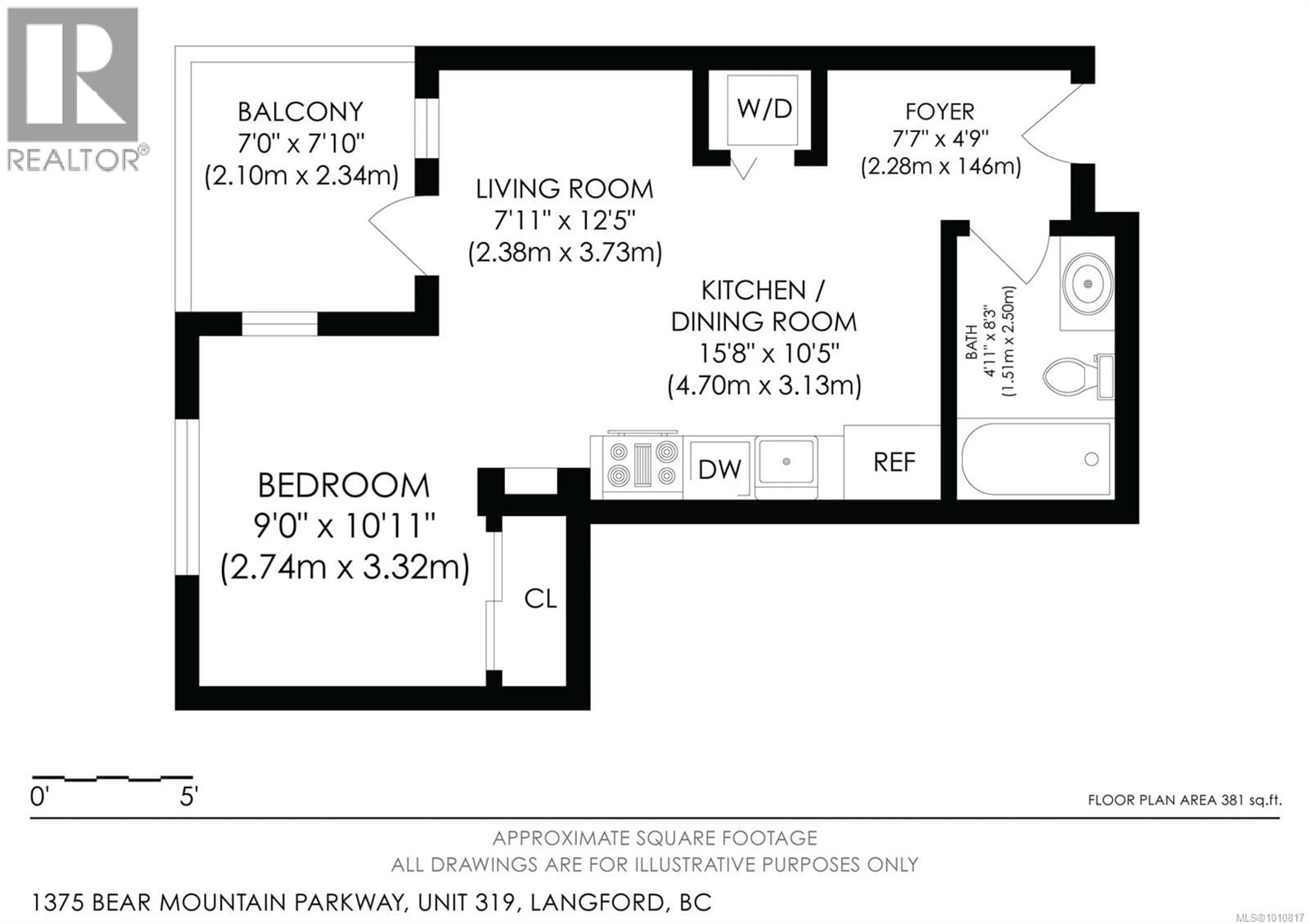 Floor plan for 319 - 1375 BEAR MOUNTAIN PARKWAY, Langford British Columbia V9B0C9