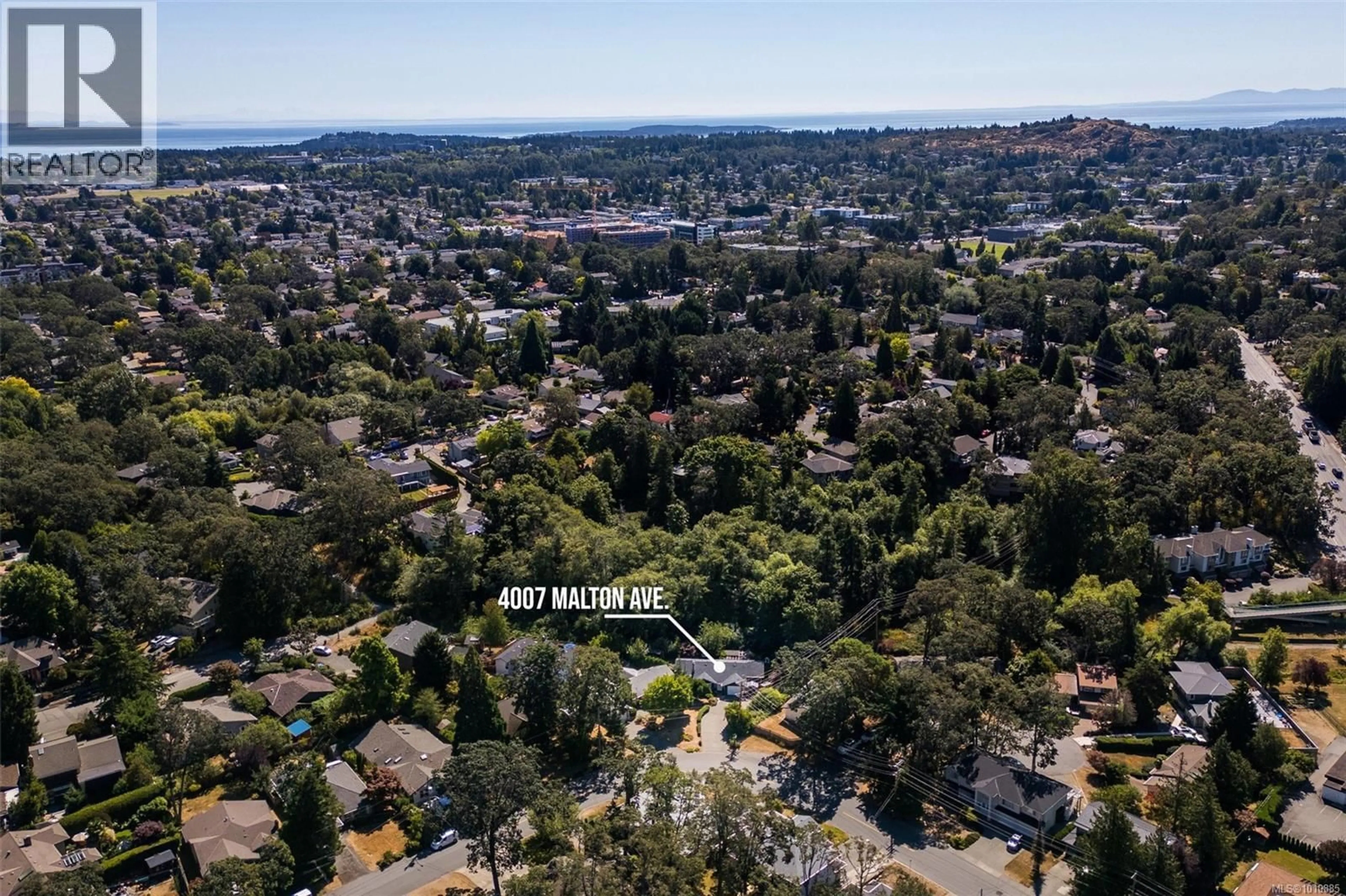 A pic from outside/outdoor area/front of a property/back of a property/a pic from drone, water/lake/river/ocean view for 4007 MALTON AVENUE, Saanich British Columbia V8X4W1