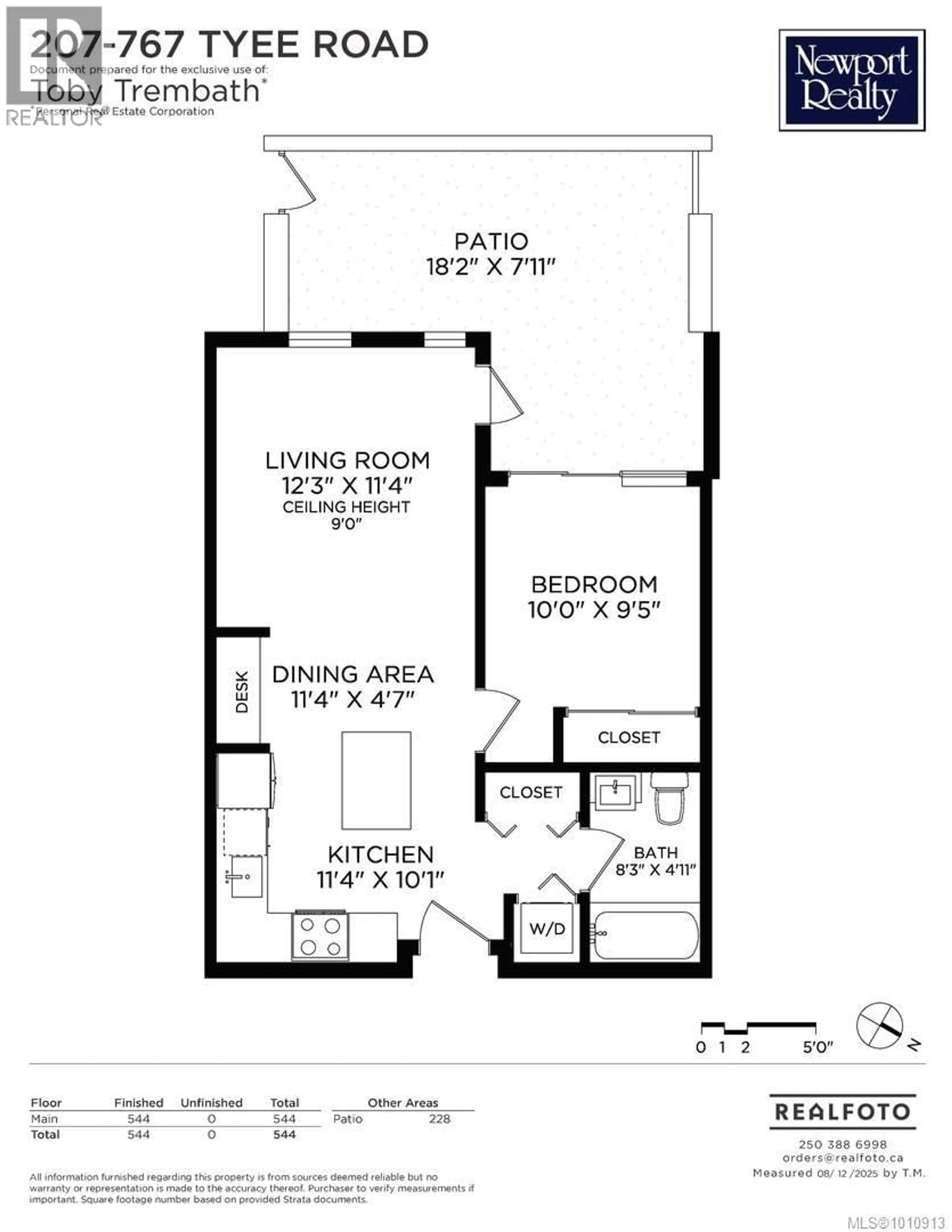 Floor plan for 207 - 767 TYEE ROAD, Victoria British Columbia V9A0G5