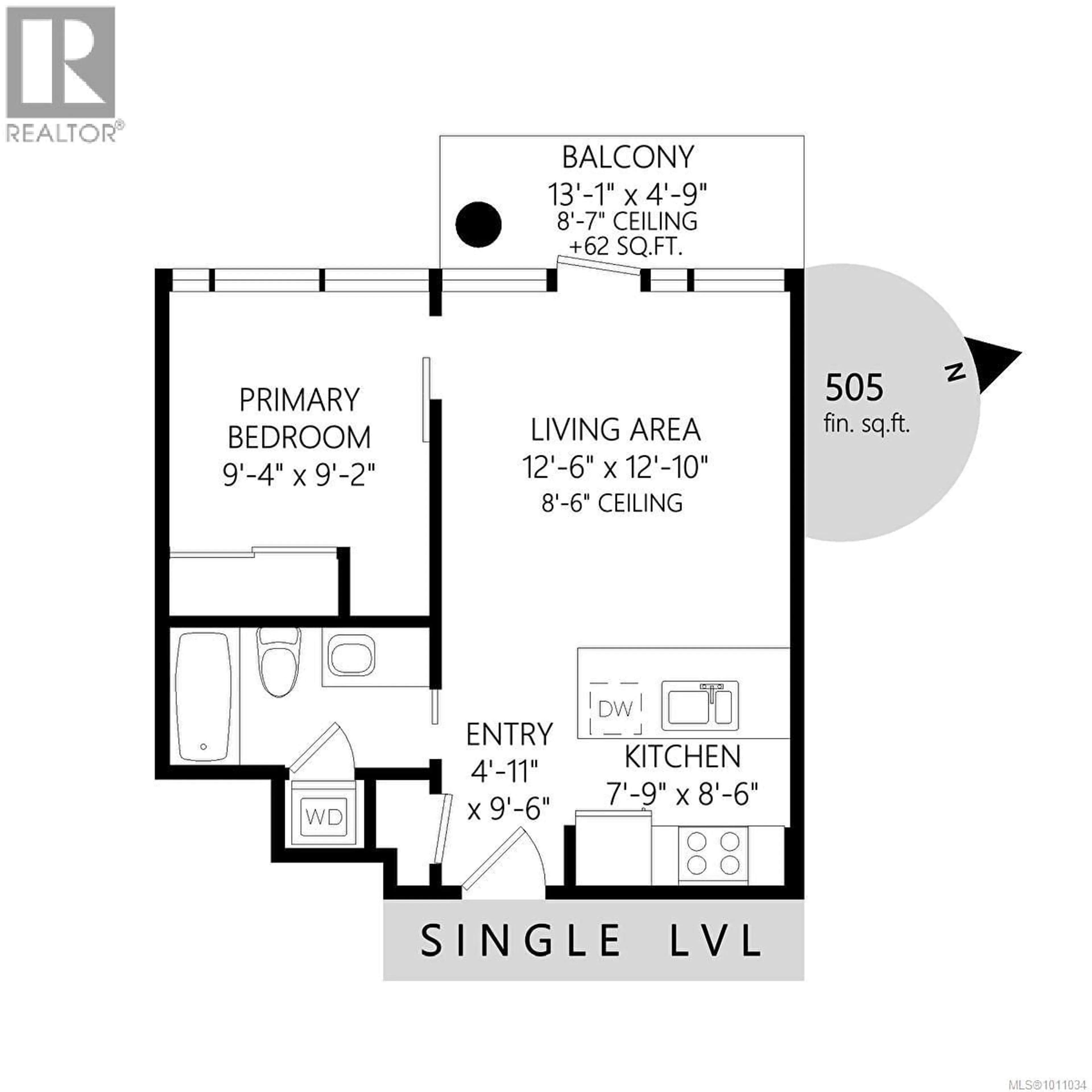 Floor plan for 1104 - 834 JOHNSON STREET, Victoria British Columbia V8W1N3