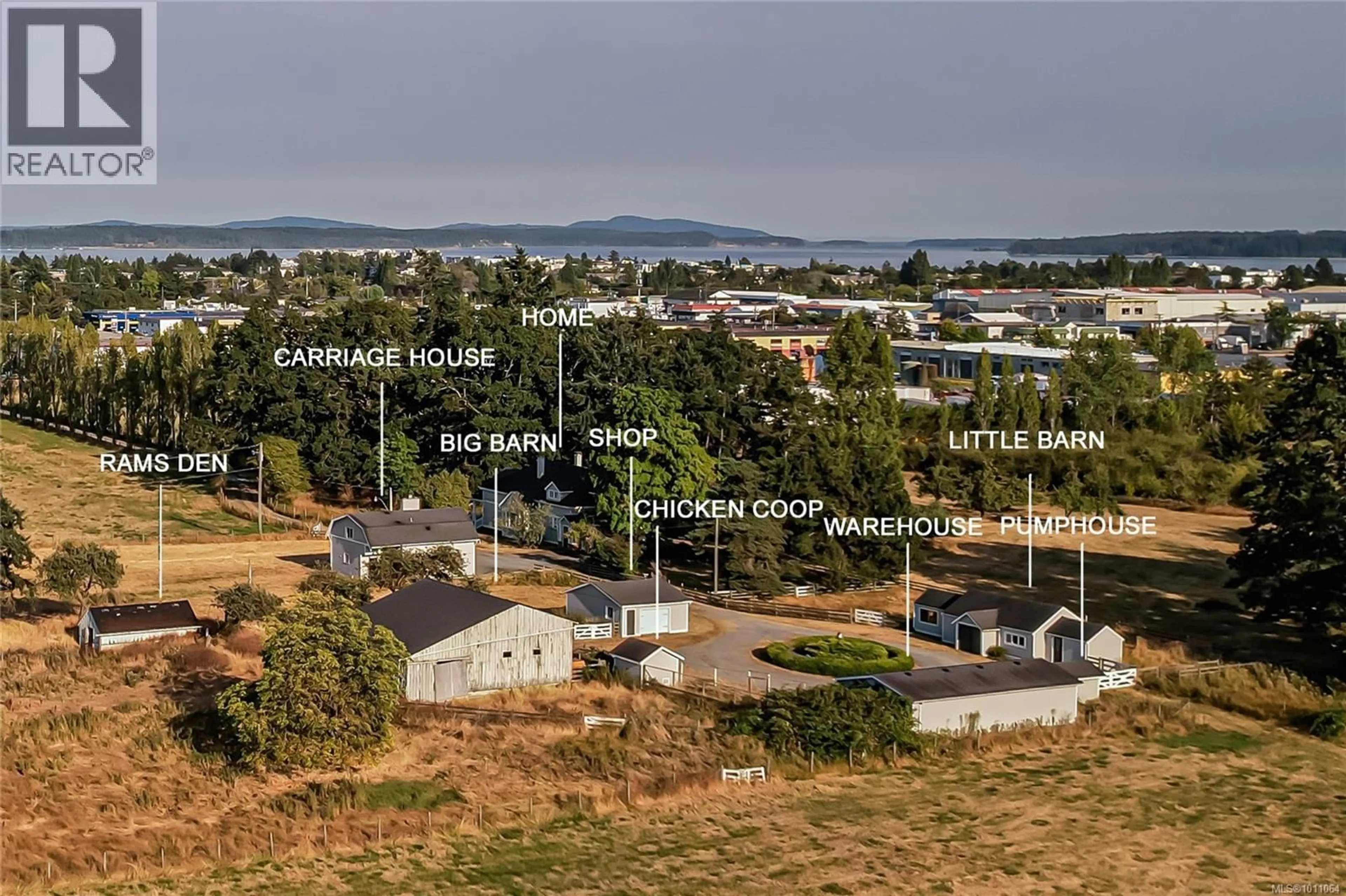 A pic from outside/outdoor area/front of a property/back of a property/a pic from drone, mountain view for 10202 MCDONALD PARK ROAD, North Saanich British Columbia V8L5X7