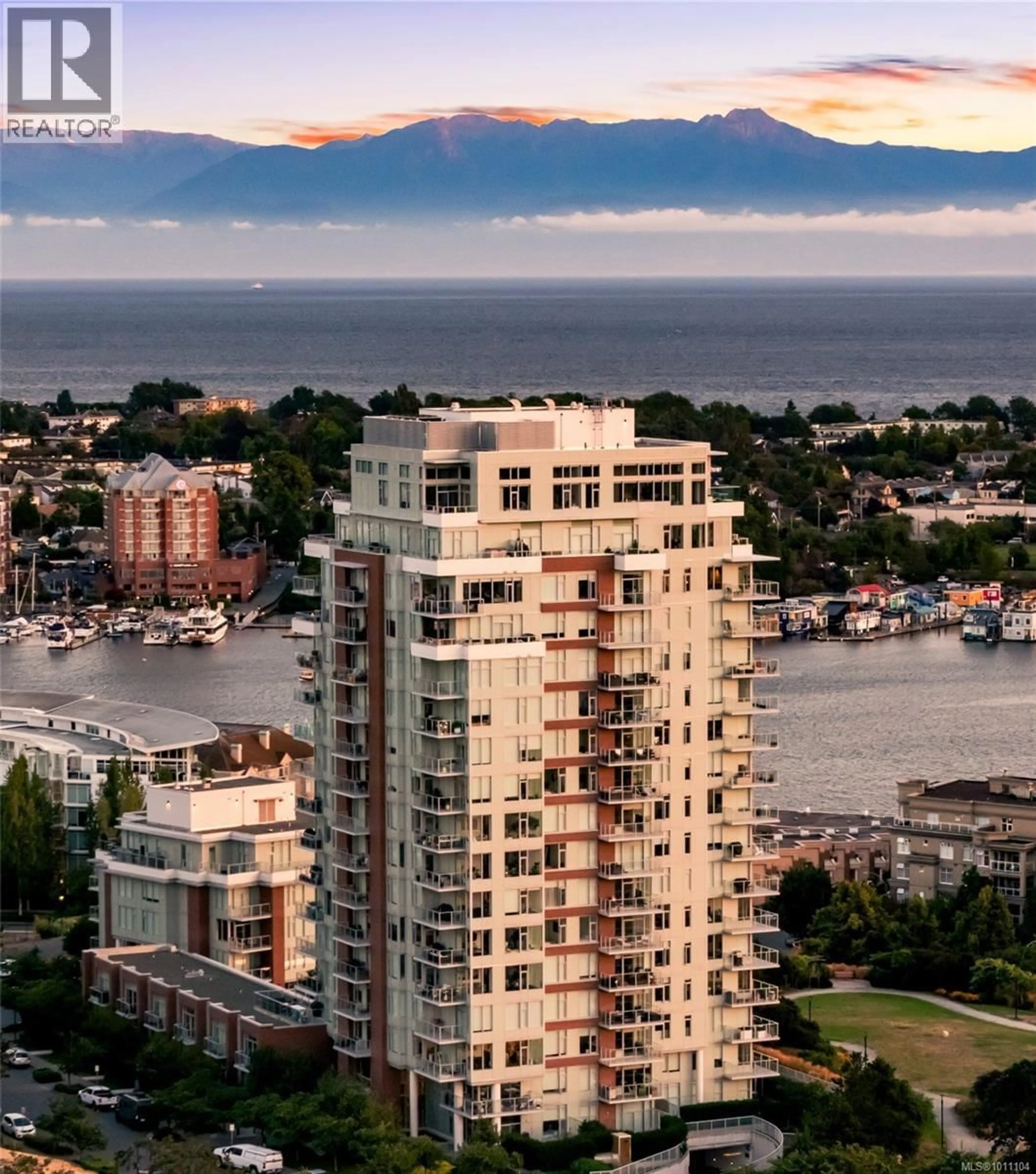 A pic from outside/outdoor area/front of a property/back of a property/a pic from drone, water/lake/river/ocean view for 905 - 60 SAGHALIE ROAD, Victoria British Columbia V9A0H1