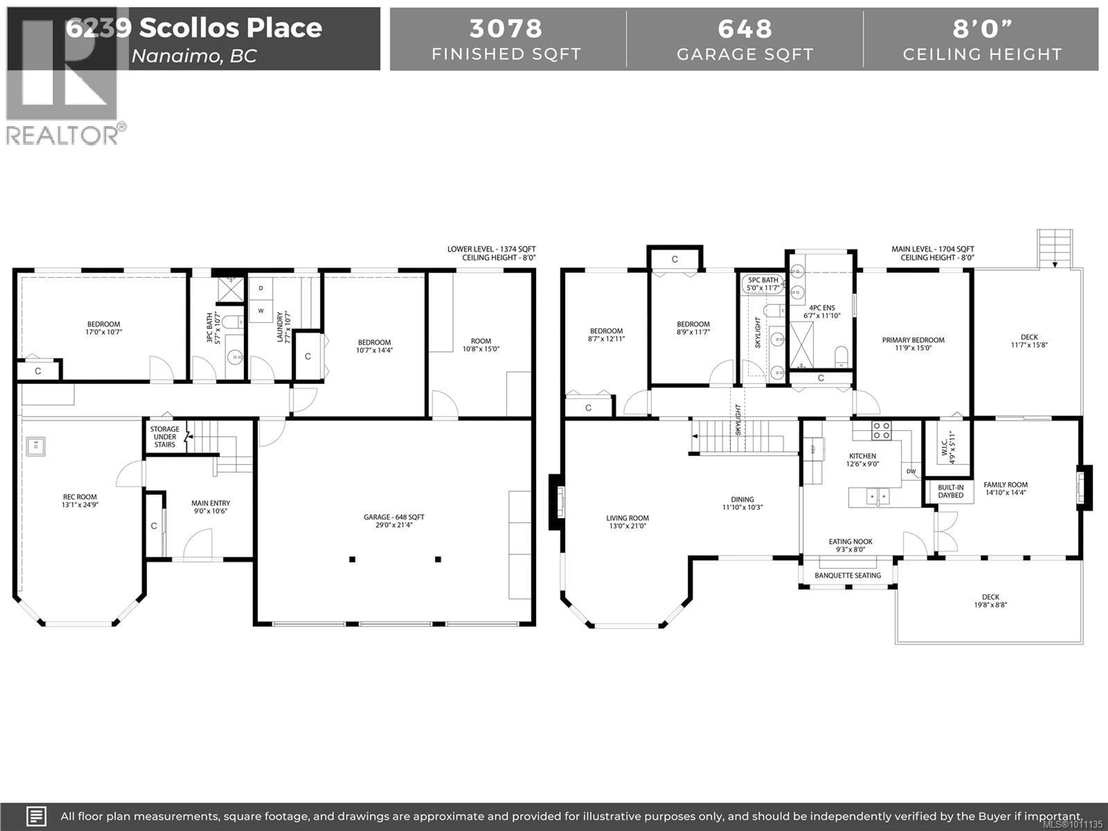 Floor plan for 6239 SCOLLOS PLACE, Nanaimo British Columbia V9V1K9