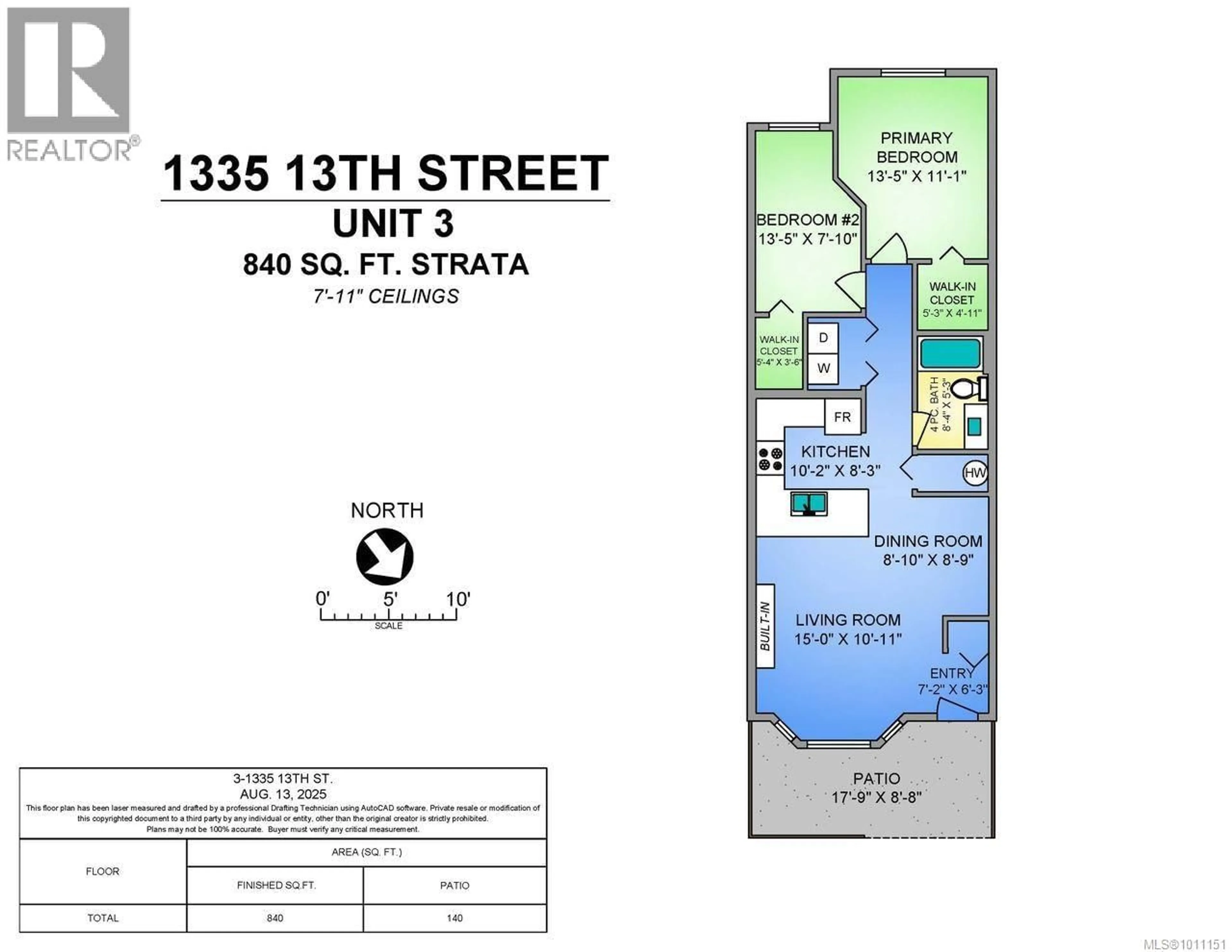 Floor plan for 3 - 1335 13TH STREET, Courtenay British Columbia V9N7B6