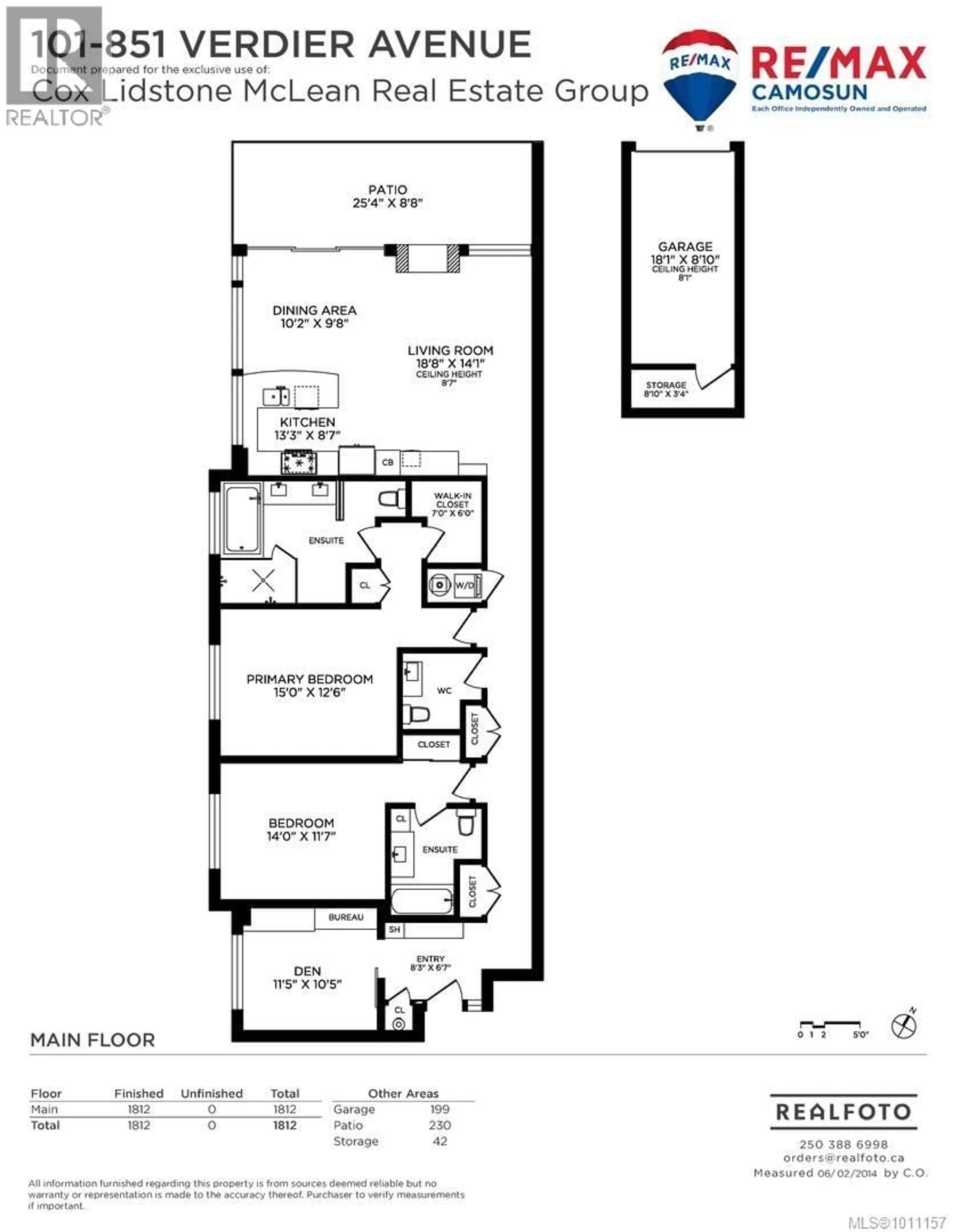 Floor plan for 101 - 851 VERDIER AVENUE, Central Saanich British Columbia V8M1C5