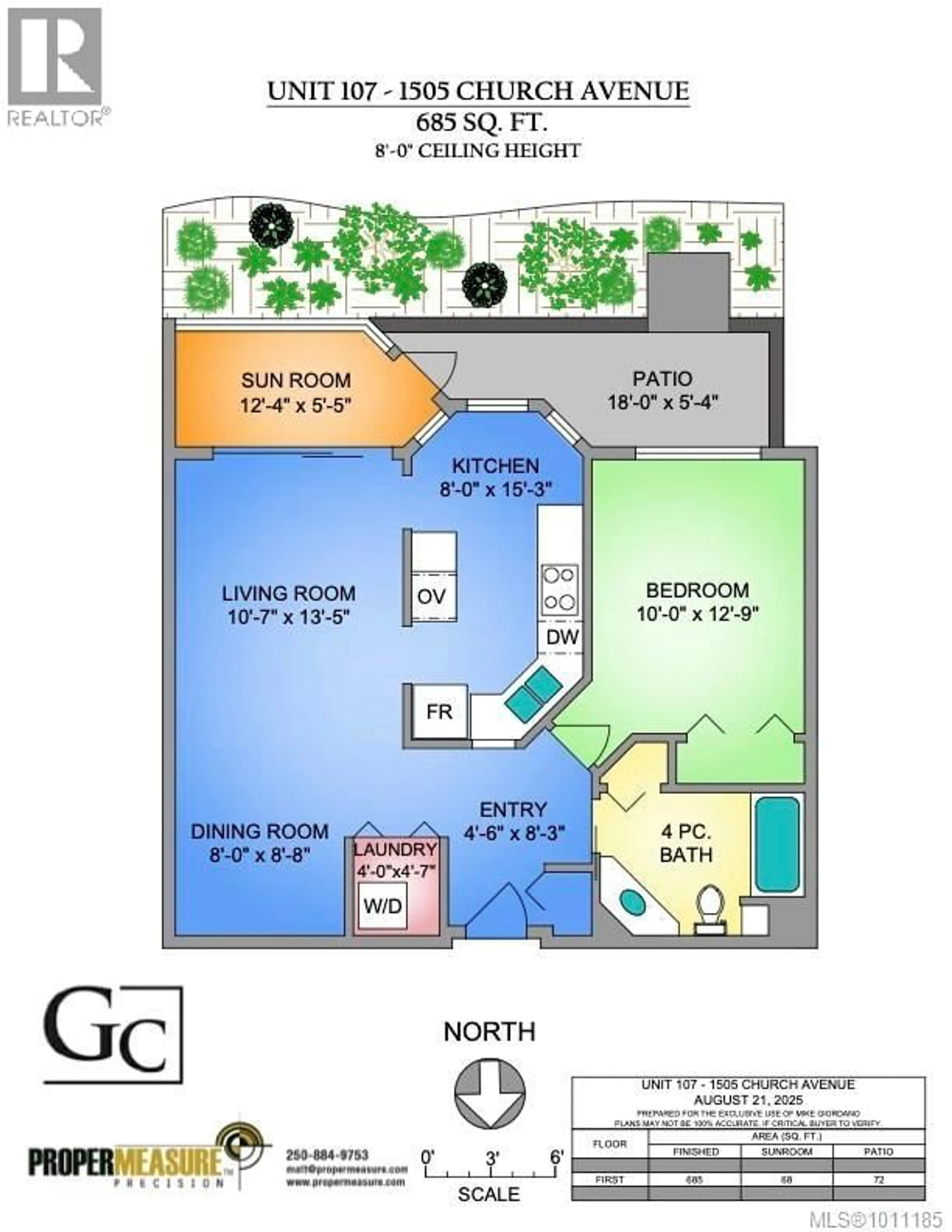 Floor plan for 107 - 1505 CHURCH AVENUE, Saanich British Columbia V8P2G7