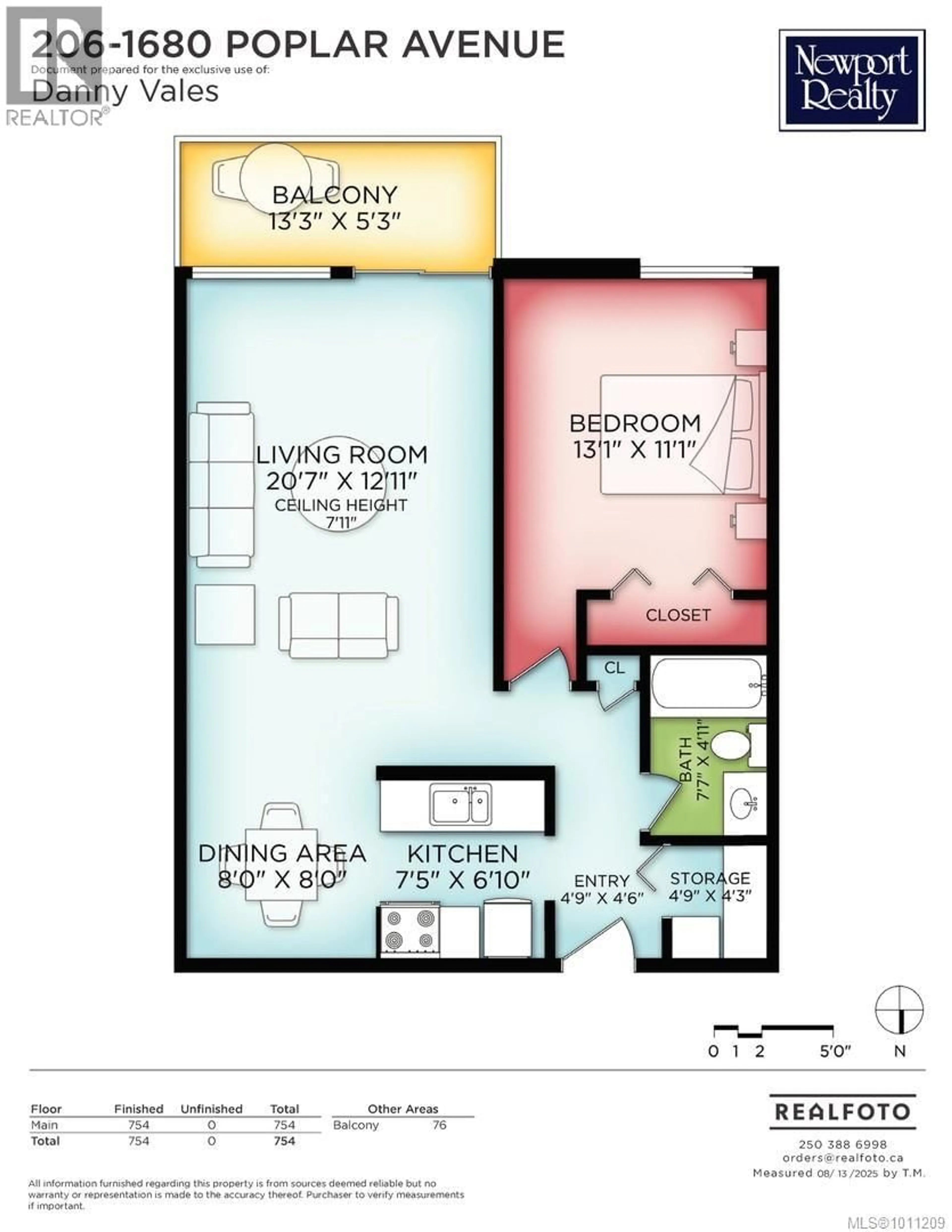 Floor plan for 206 - 1680 POPLAR AVENUE, Saanich British Columbia V8P4K7
