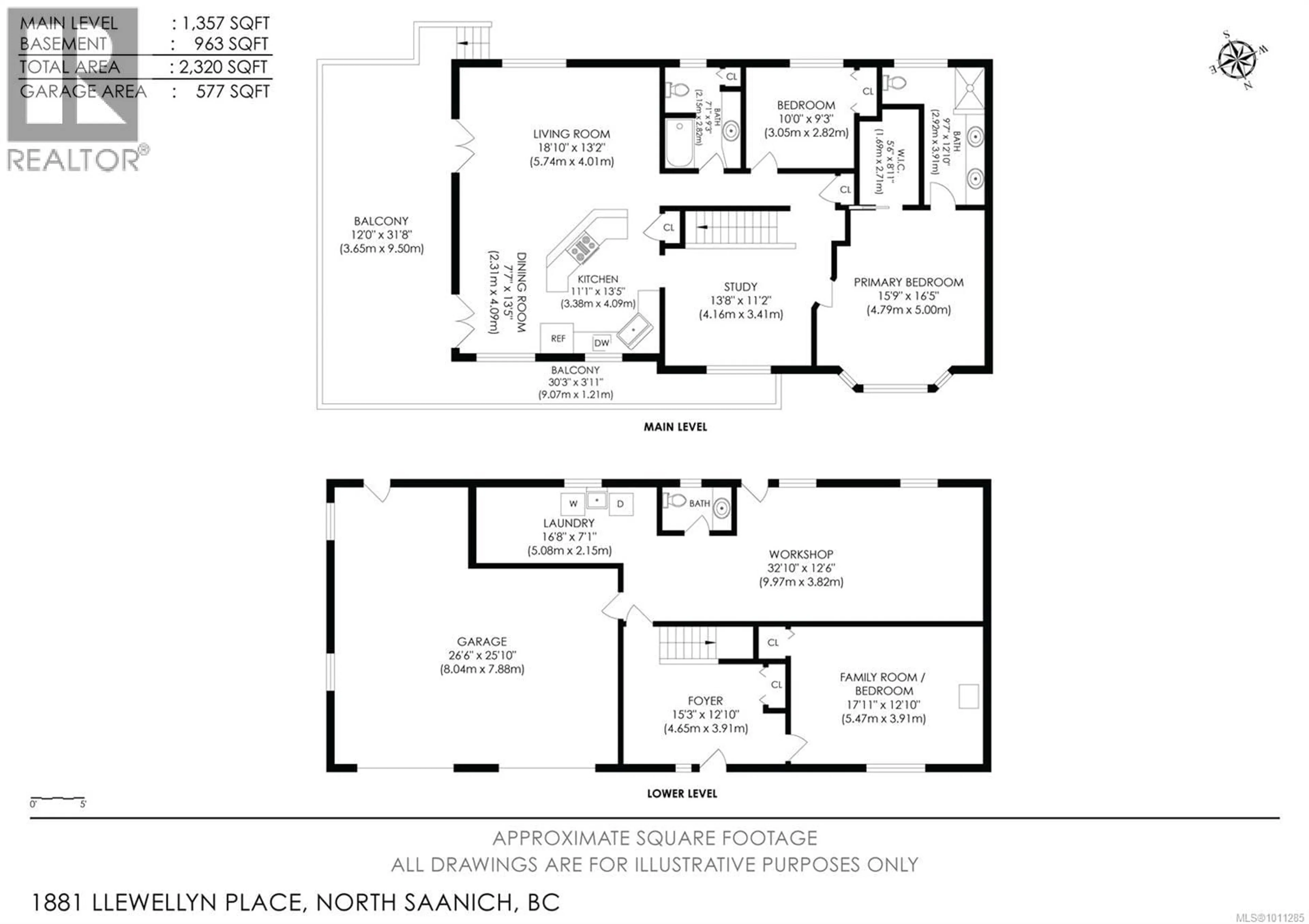 Floor plan for 1881 LLEWELLYN PLACE, North Saanich British Columbia V8L1G4