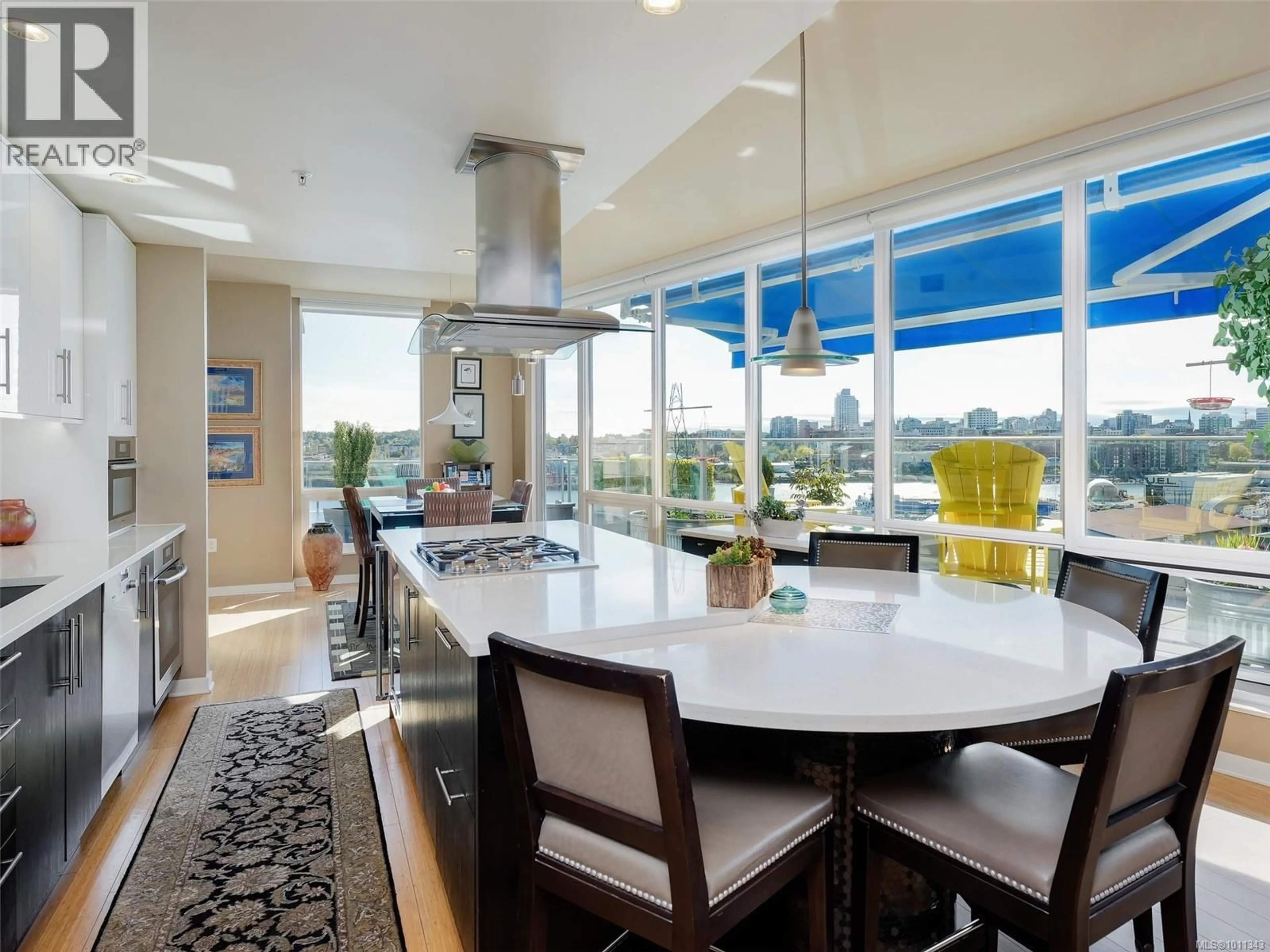 Contemporary kitchen, ceramic/tile floor for 704 - 399 TYEE ROAD, Victoria British Columbia V9A0A8