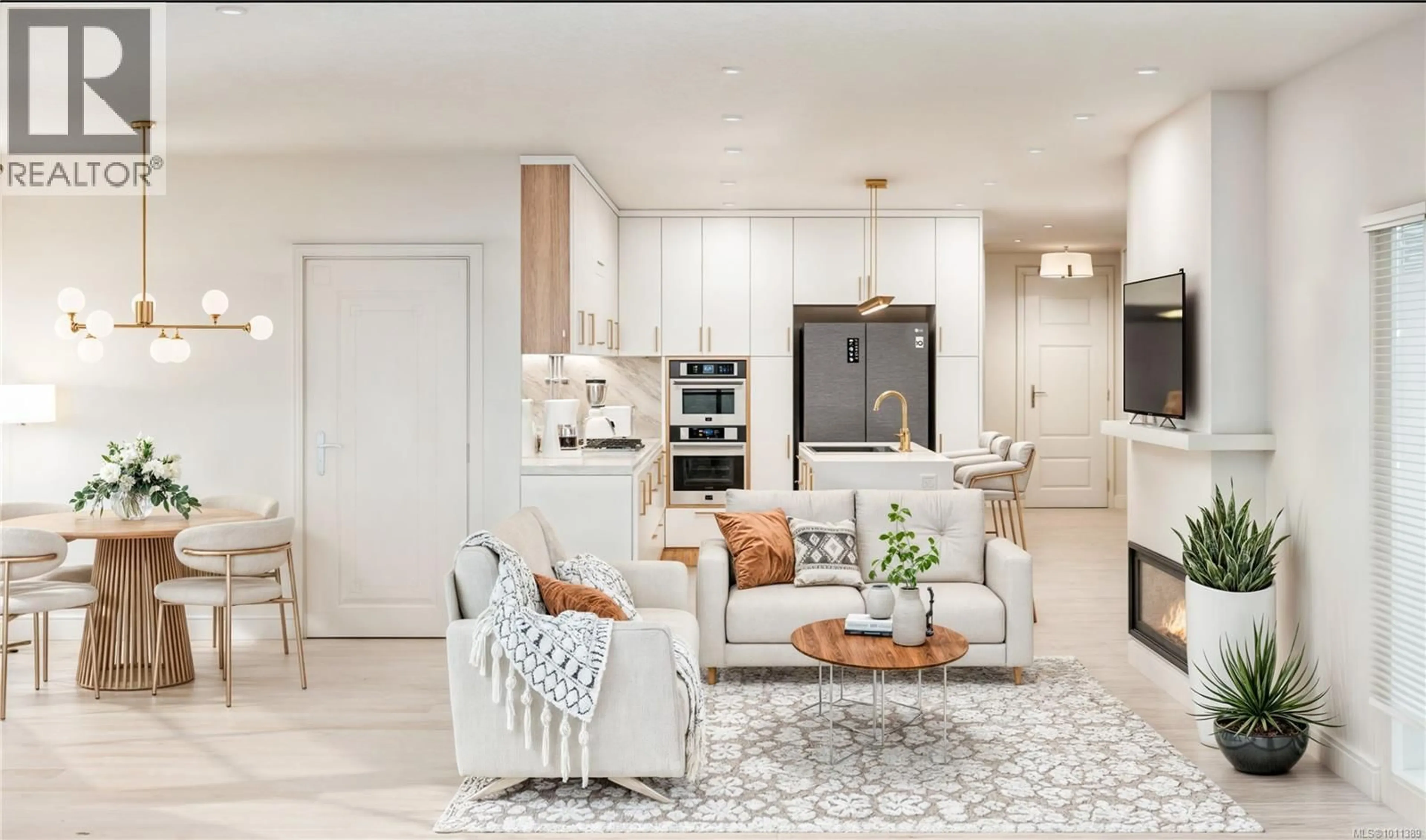 Open concept kitchen, ceramic/tile floor for 305 - 7815 WALLACE DRIVE, Central Saanich British Columbia V8M2B1