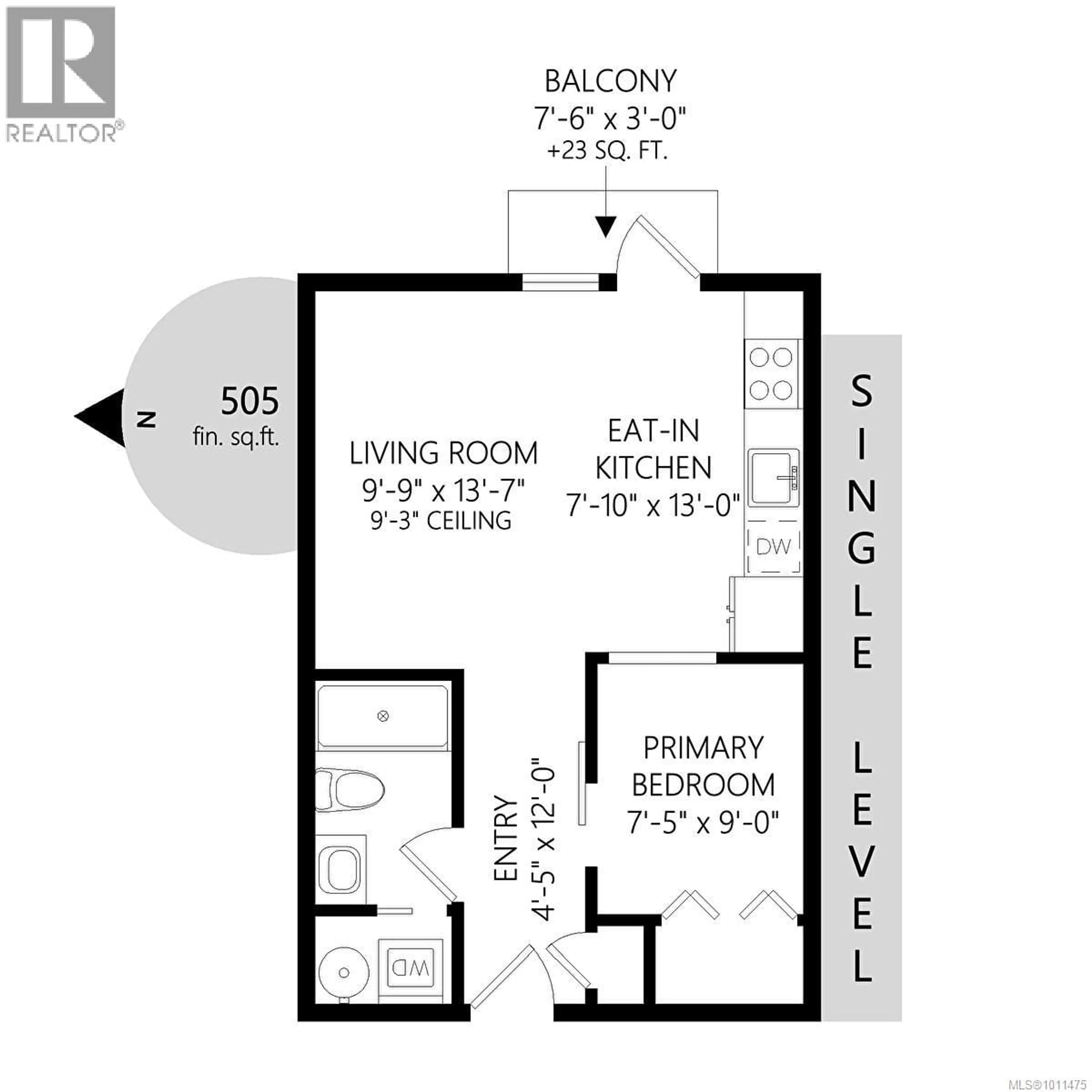Floor plan for 307 - 515 CHATHAM STREET, Victoria British Columbia V8T0C8