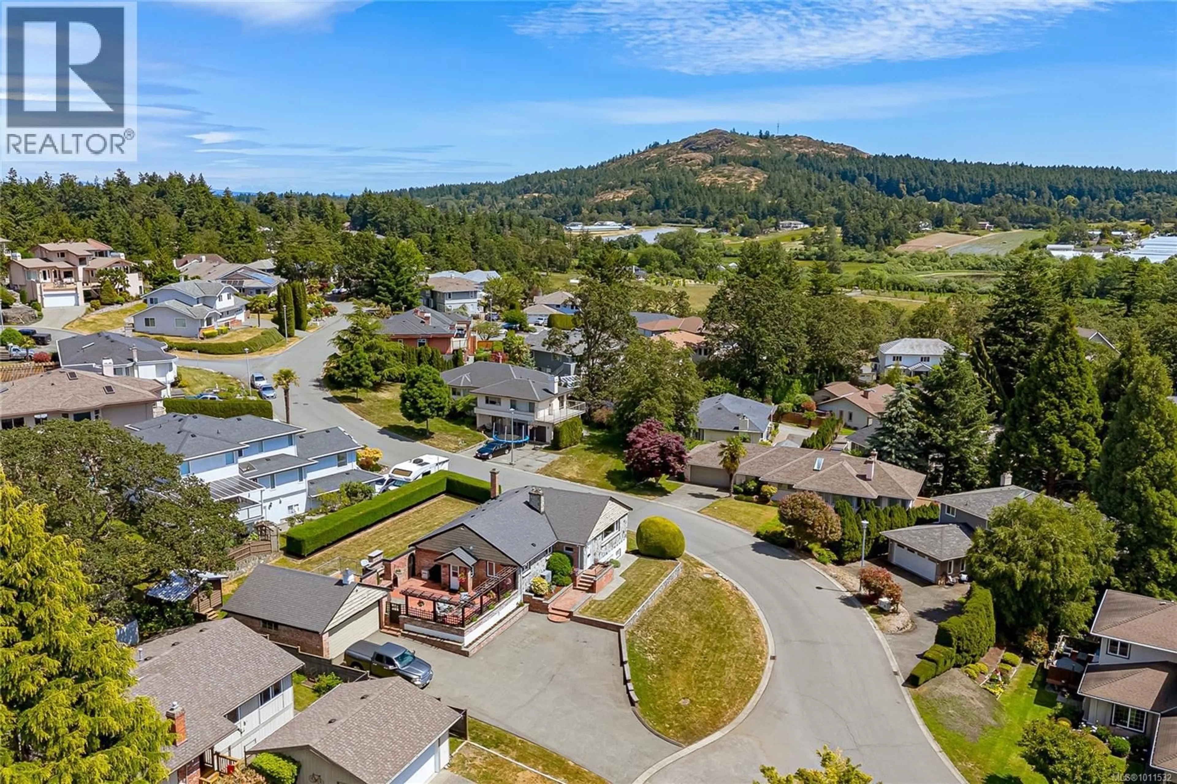 A pic from outside/outdoor area/front of a property/back of a property/a pic from drone, mountain view for 4228 WESTERVELT PLACE, Saanich British Columbia V8X4W5