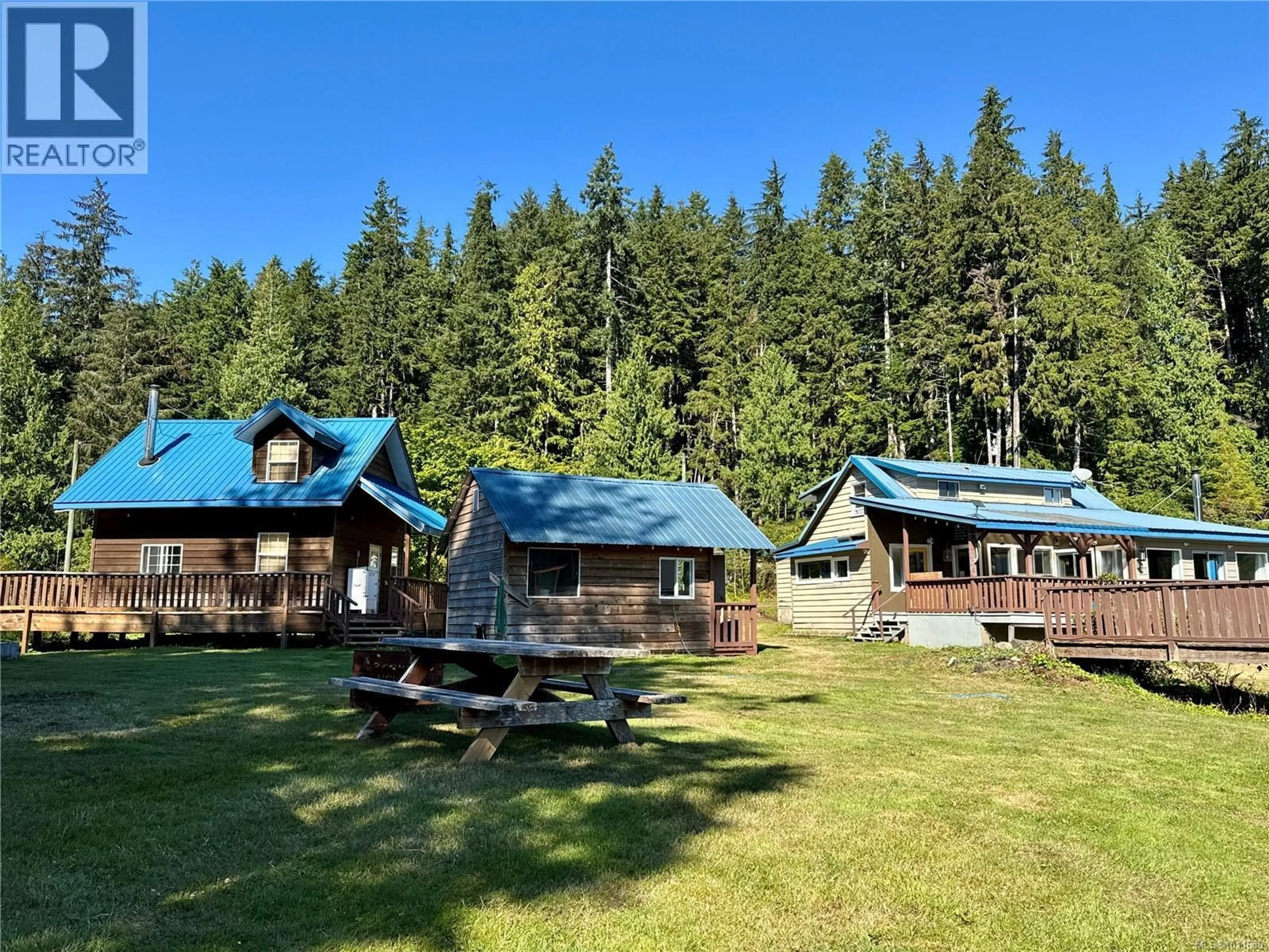 A pic from outside/outdoor area/front of a property/back of a property/a pic from drone, forest/trees view for W-175 LEESON POINT ROAD, Quatsino British Columbia V0N2V0