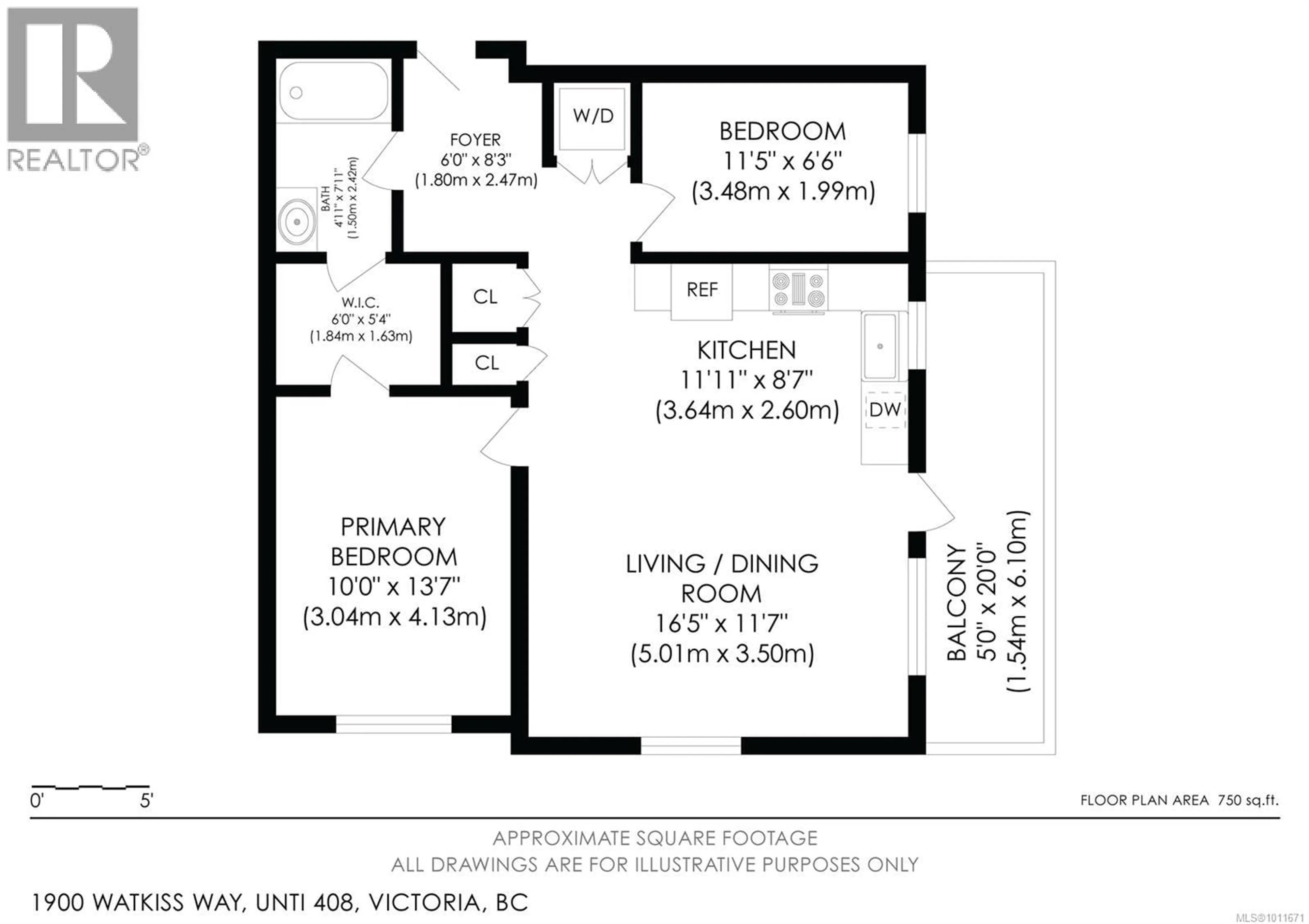 Floor plan for 408 - 1900 WATKISS WAY, View Royal British Columbia V9B0S8
