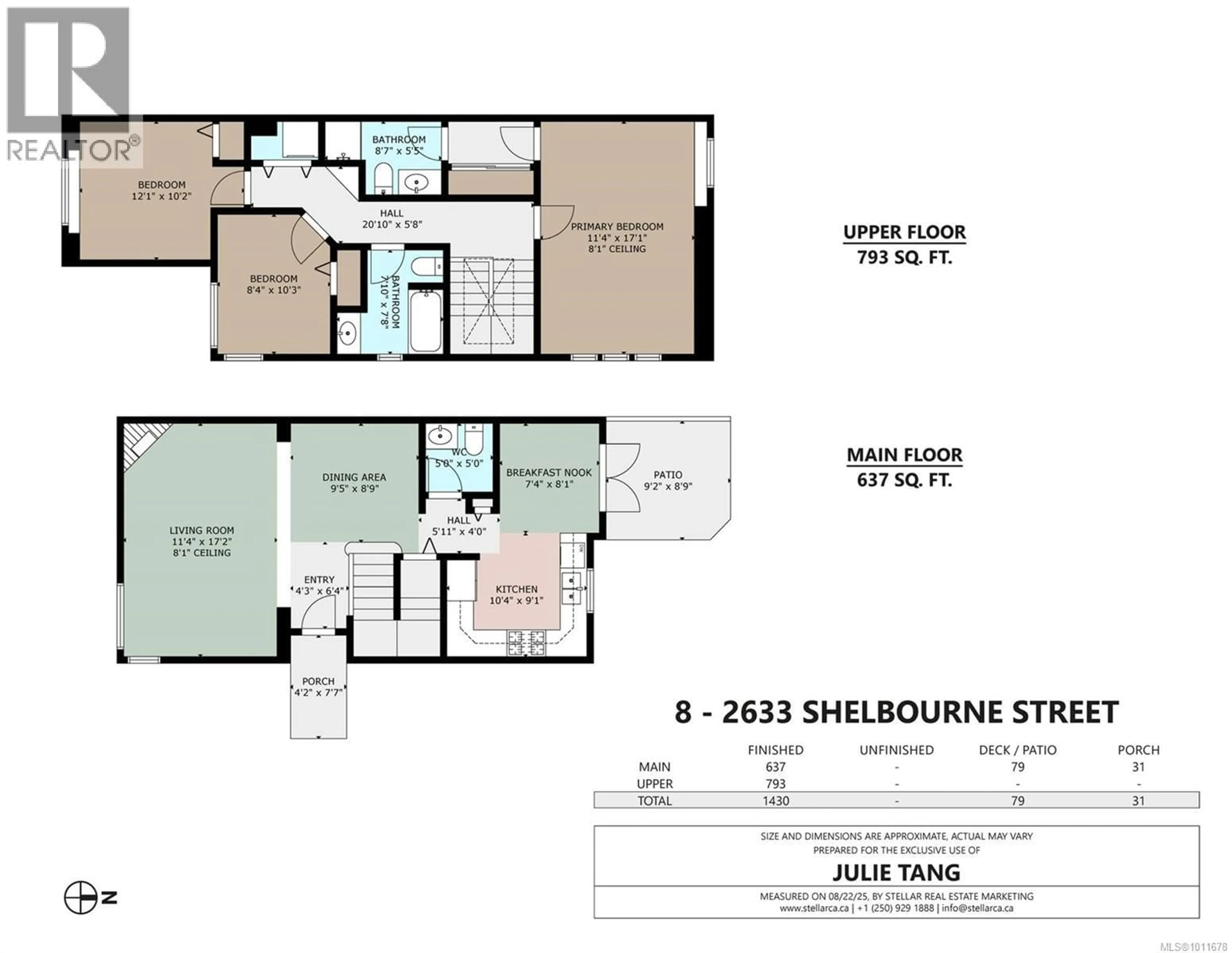 Floor plan for 8 - 2633 SHELBOURNE STREET, Victoria British Columbia V8R4M1