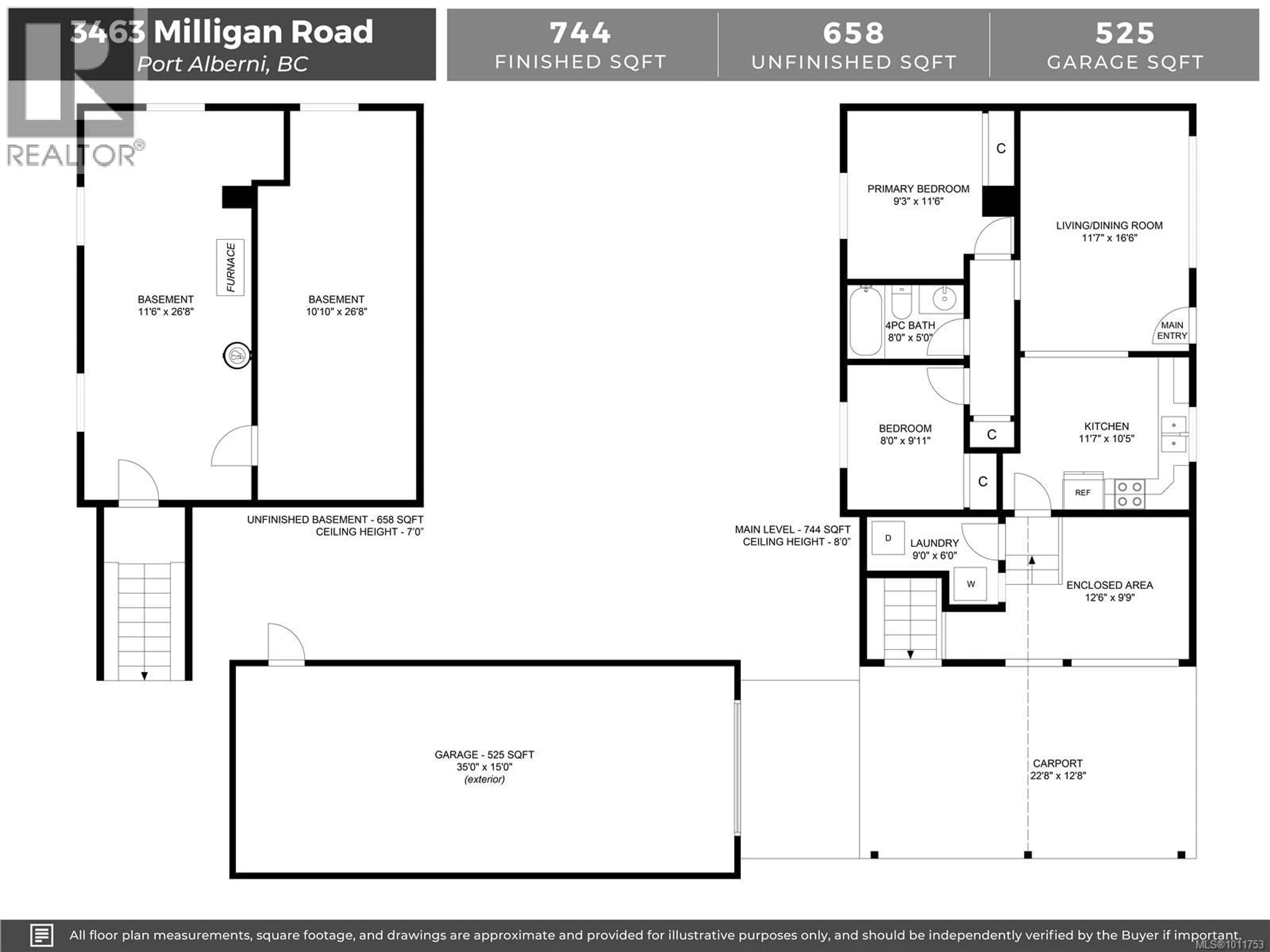 Floor plan for 3463 MILLIGAN ROAD, Port Alberni British Columbia V9Y8T2