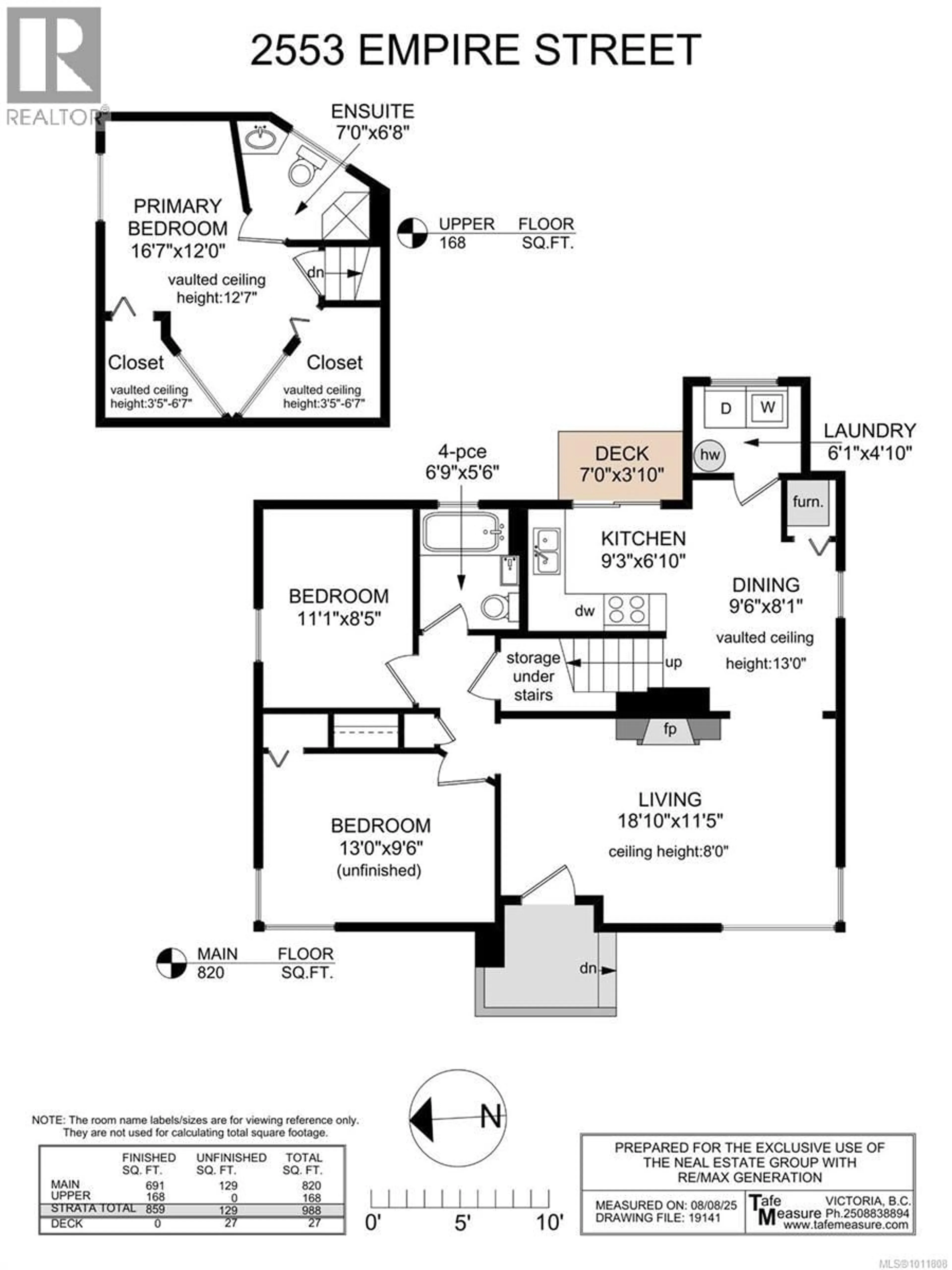 Floor plan for 2553 EMPIRE STREET, Victoria British Columbia V8T3M5