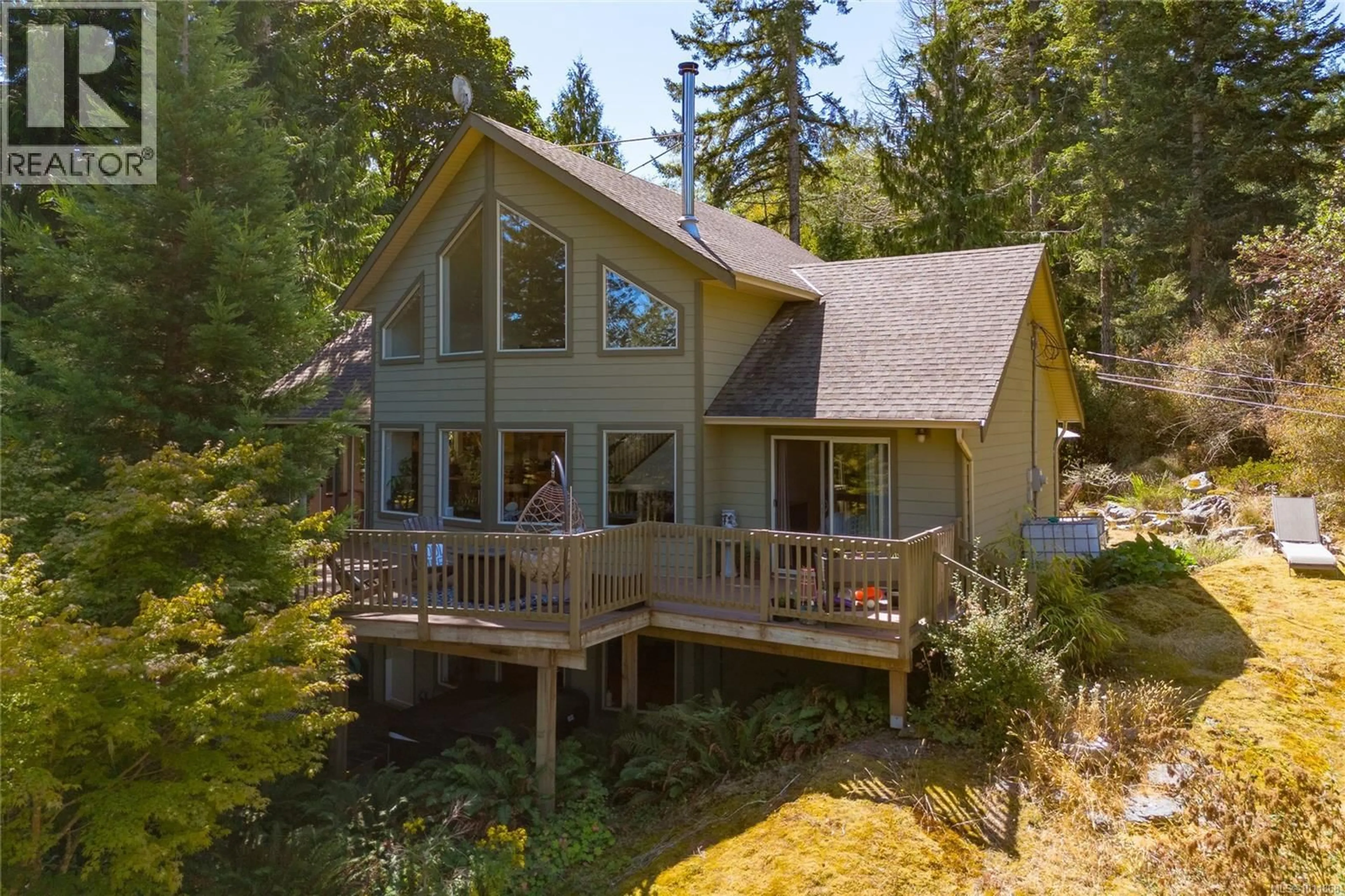 A pic from outside/outdoor area/front of a property/back of a property/a pic from drone, water/lake/river/ocean view for 1607 COVEY RUN ROAD, Sooke British Columbia V9Z1A1