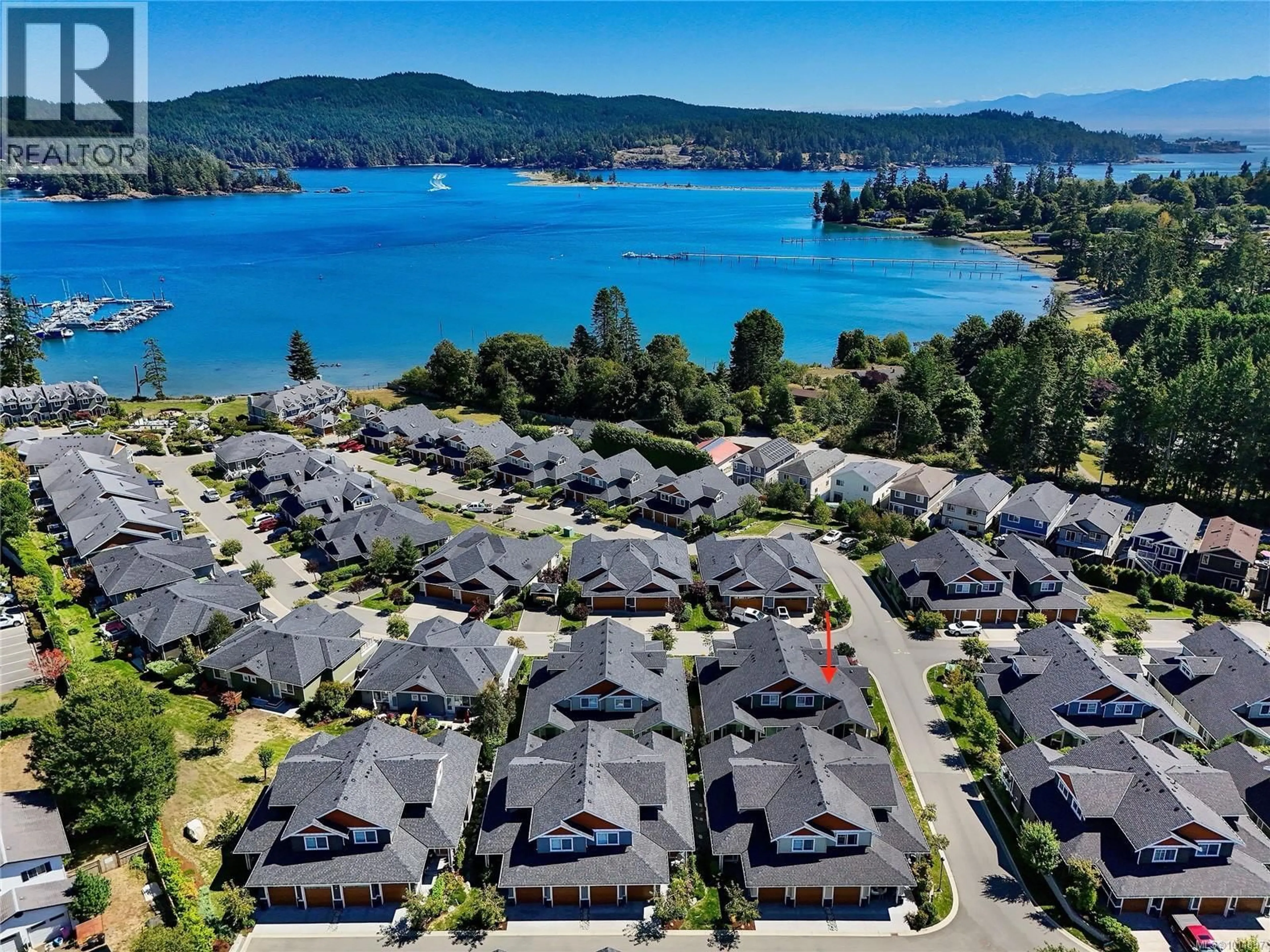 A pic from outside/outdoor area/front of a property/back of a property/a pic from drone, water/lake/river/ocean view for 248 - 6995 NORDIN ROAD, Sooke British Columbia V9Z1L4