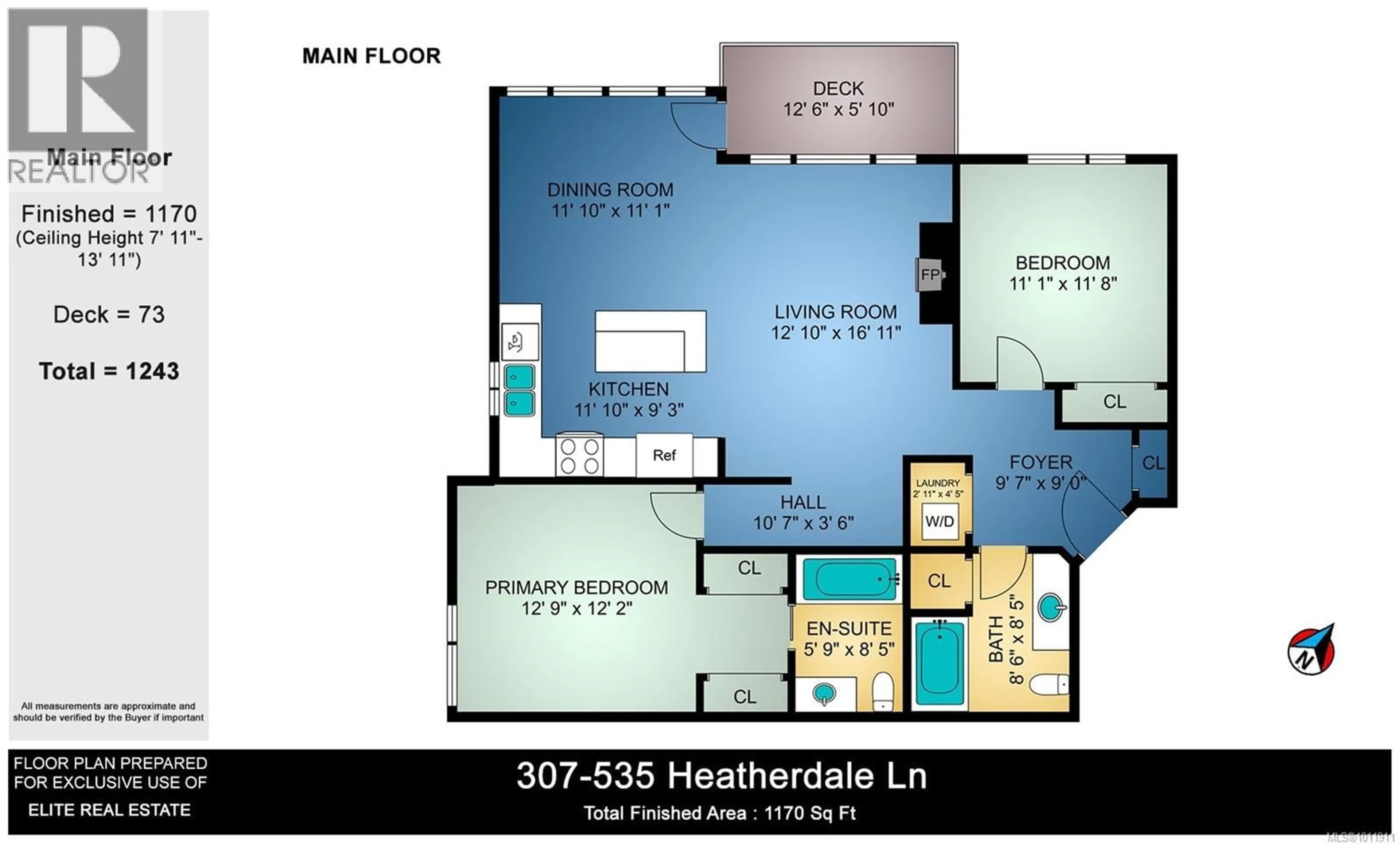 Floor plan for 307 - 535 HEATHERDALE LANE, Saanich British Columbia V8Z0A4