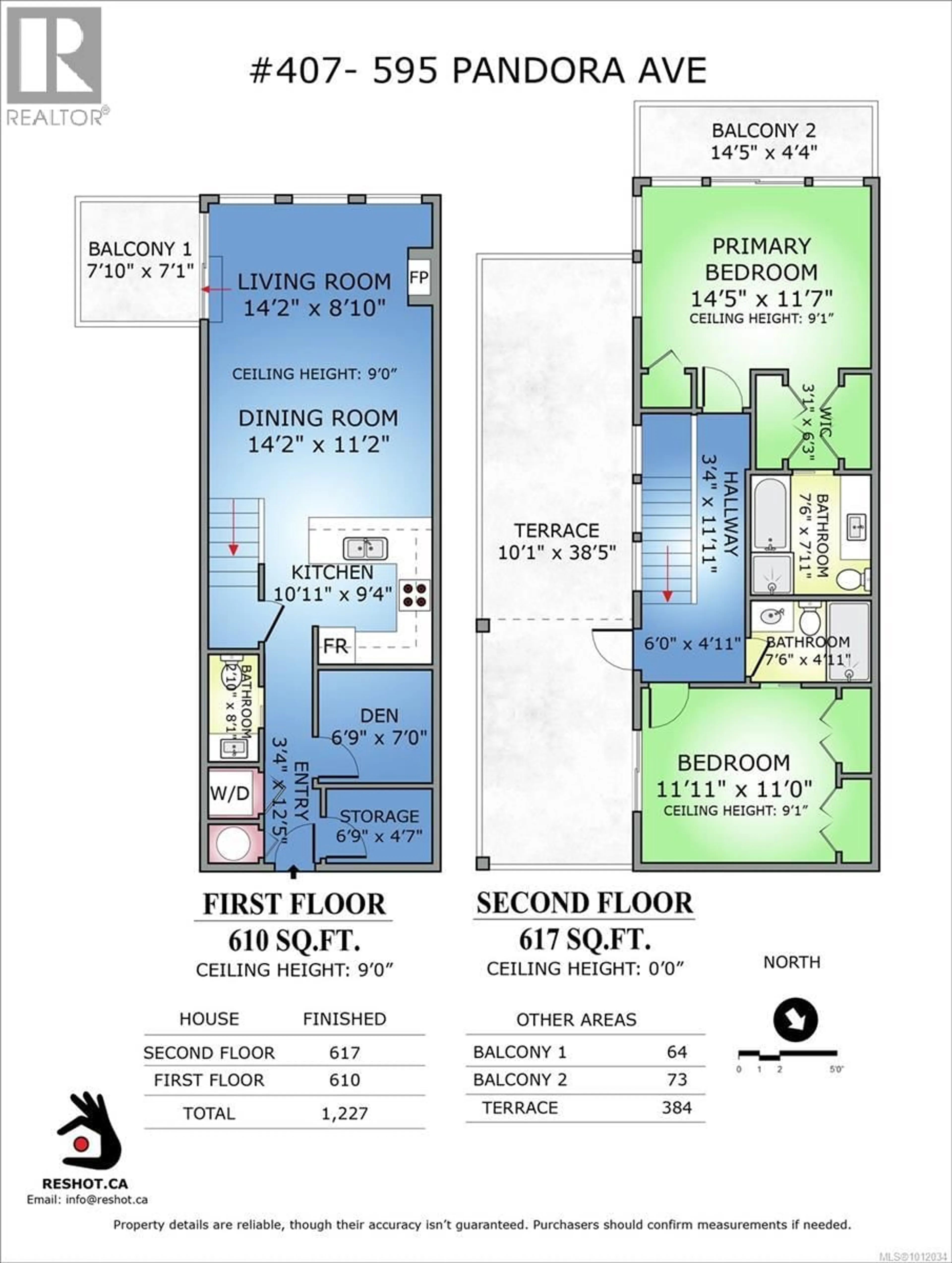 Floor plan for 407 - 595 PANDORA AVENUE, Victoria British Columbia V8W1N5