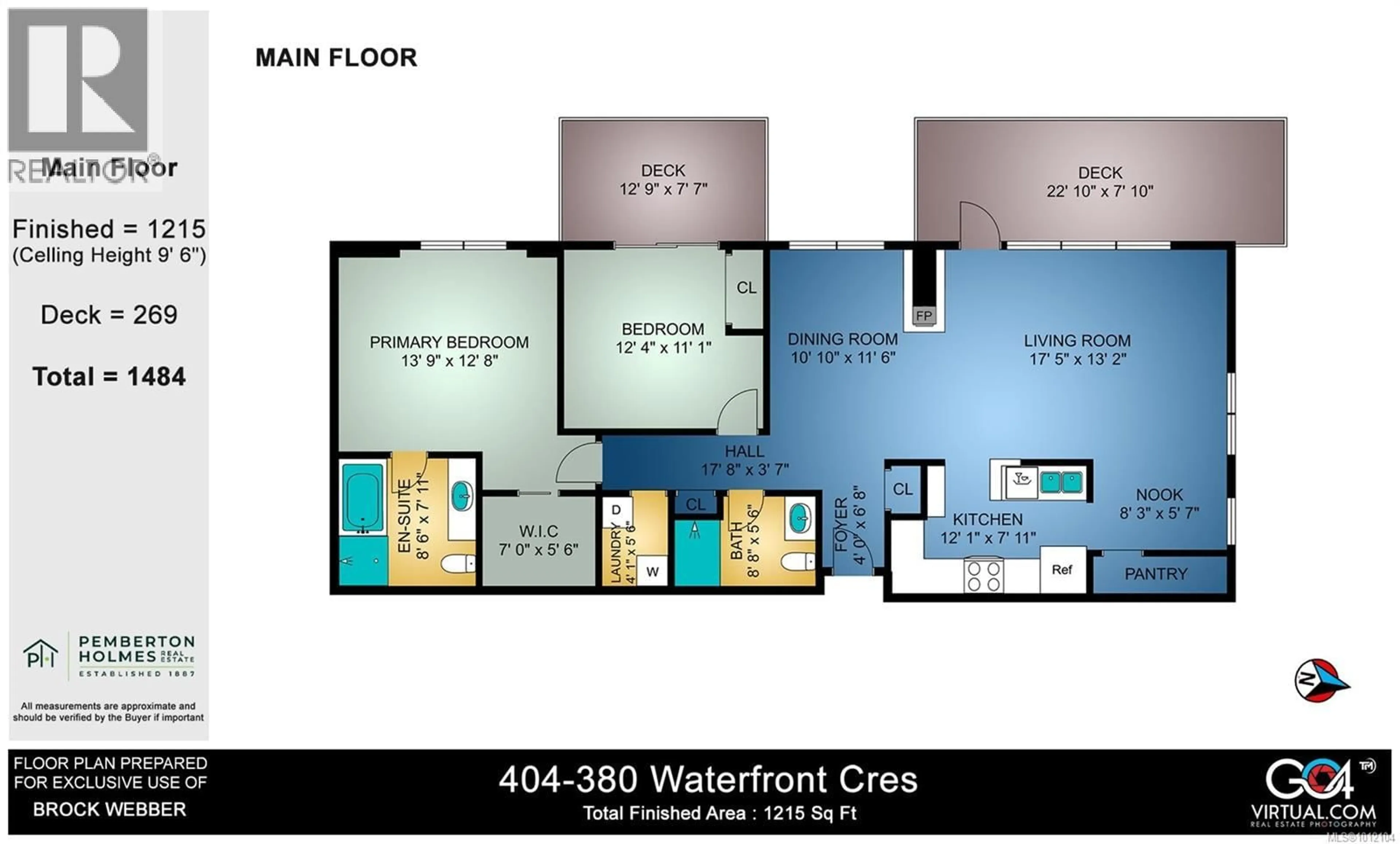 Floor plan for 404 - 380 WATERFRONT CRESCENT, Victoria British Columbia V8T5K3