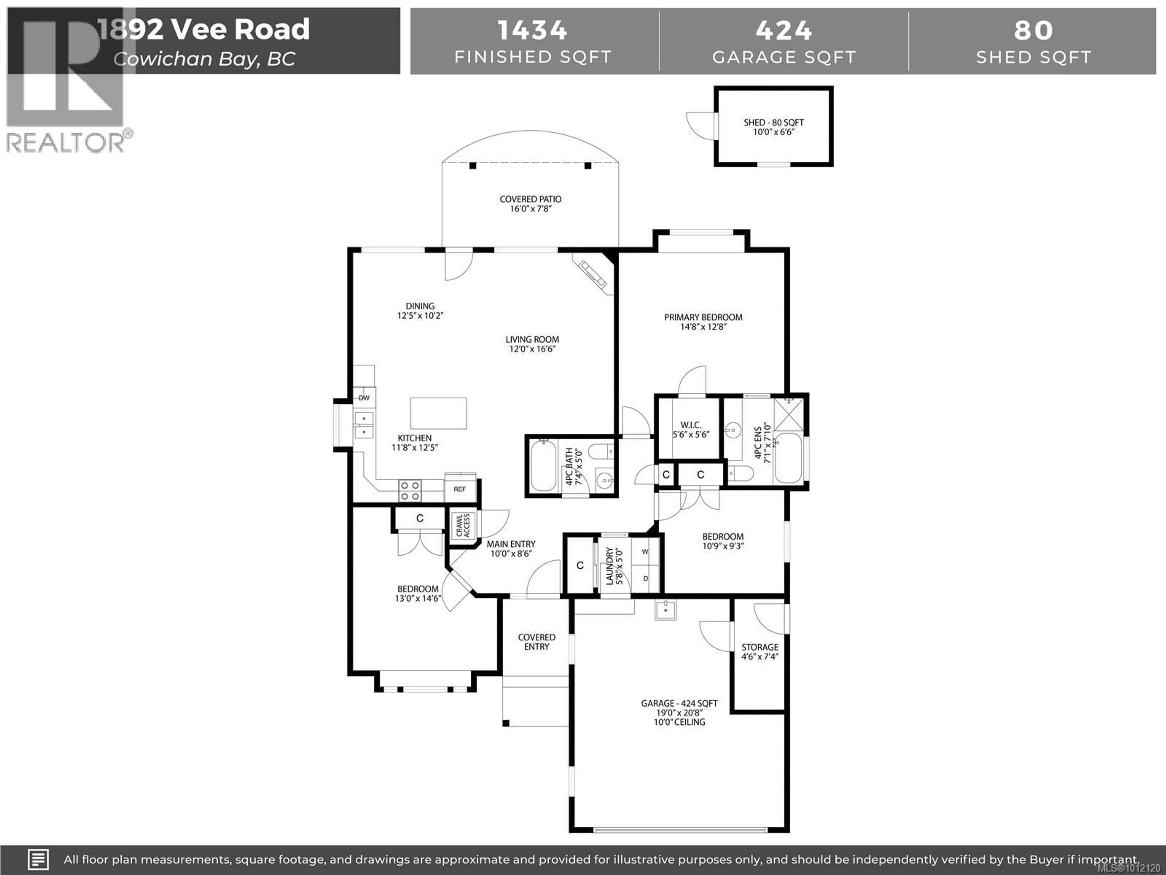 Floor plan for 1892 VEE ROAD, Cowichan Bay British Columbia V0R1N1